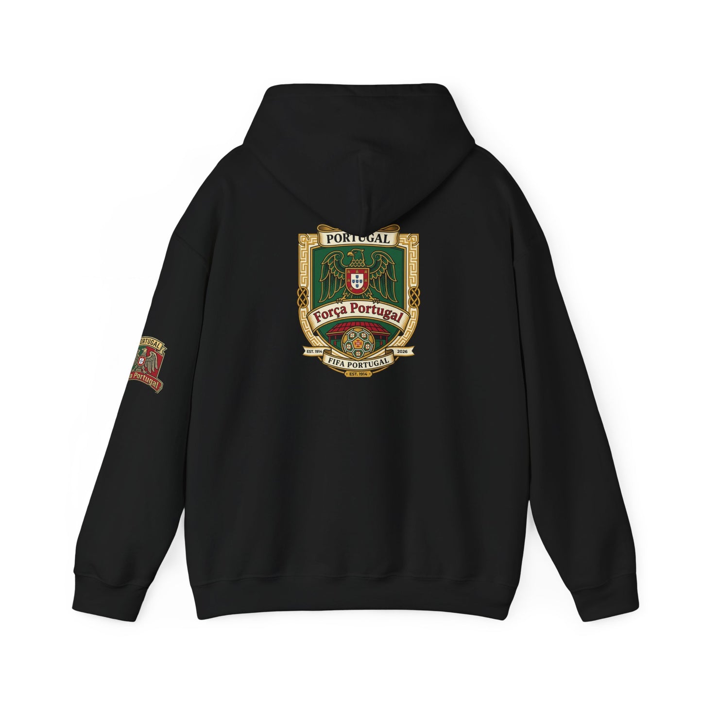 Portugal Soccer Crest Hoodie — Classic Portuguese Pride Pullover