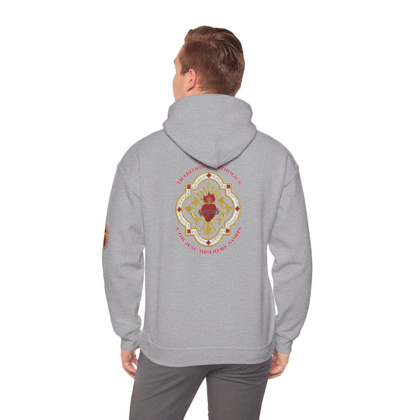 Sacred Heart Rose Hoodie — Spiritual Heart Graphic Sweatshirt (CT)