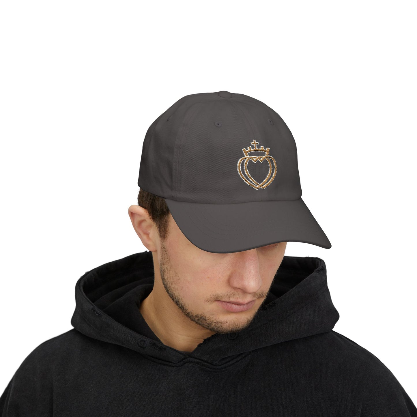 Dad Cap - Embroidered Catholic Two Hearts Cap (EM)