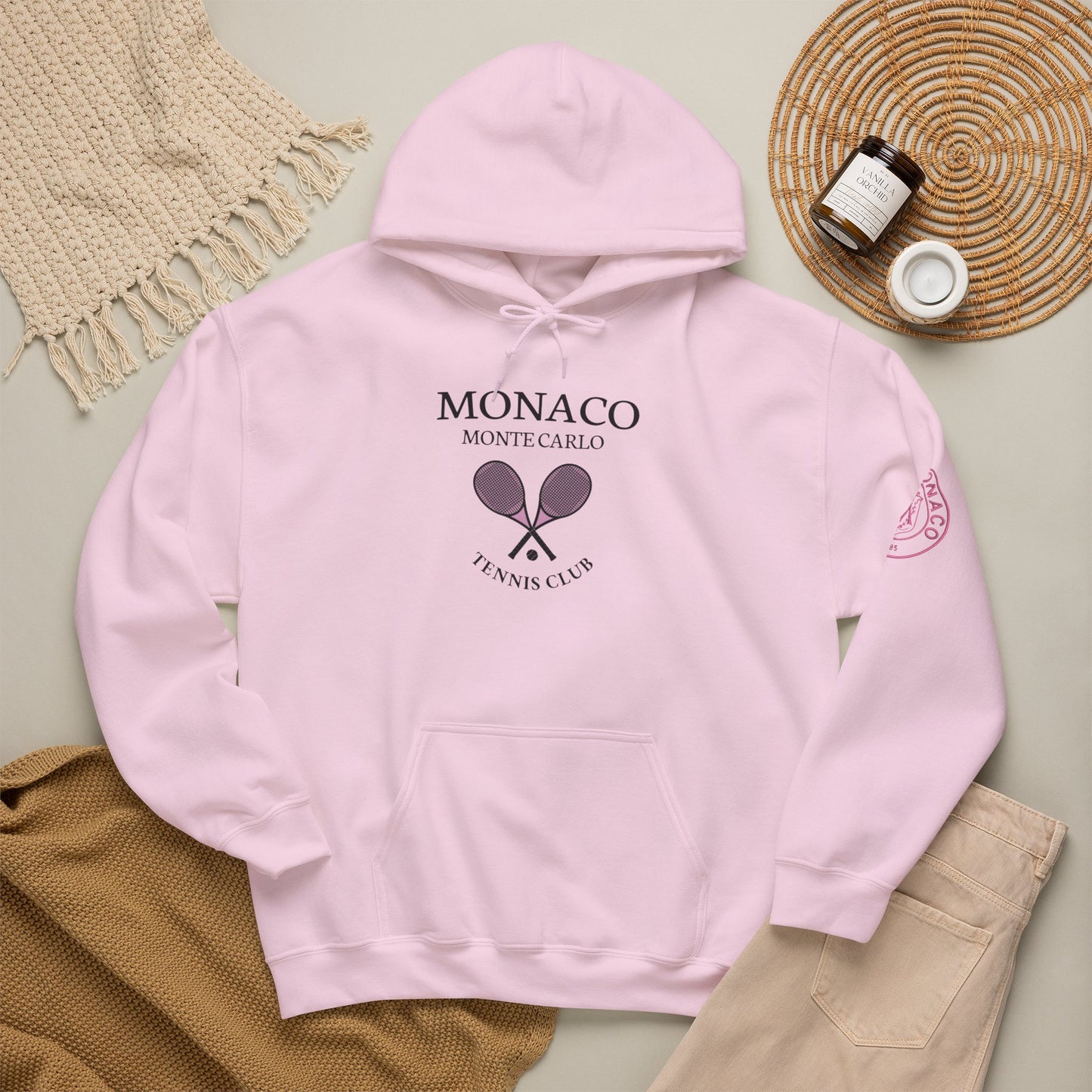 Monaco Monte Carlo Tennis Club Hoodie – Vintage Racket Logo Pullover