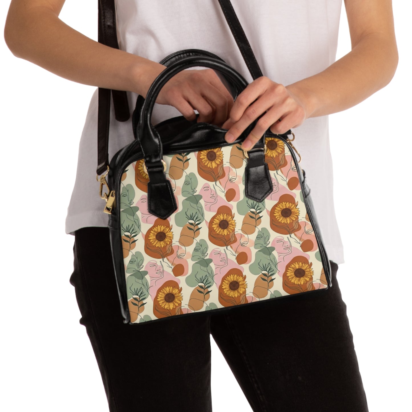 Sunflower Floral Shoulder Handbag – Summer Botanical Pattern Purse - Trending Novelties & Gifts
