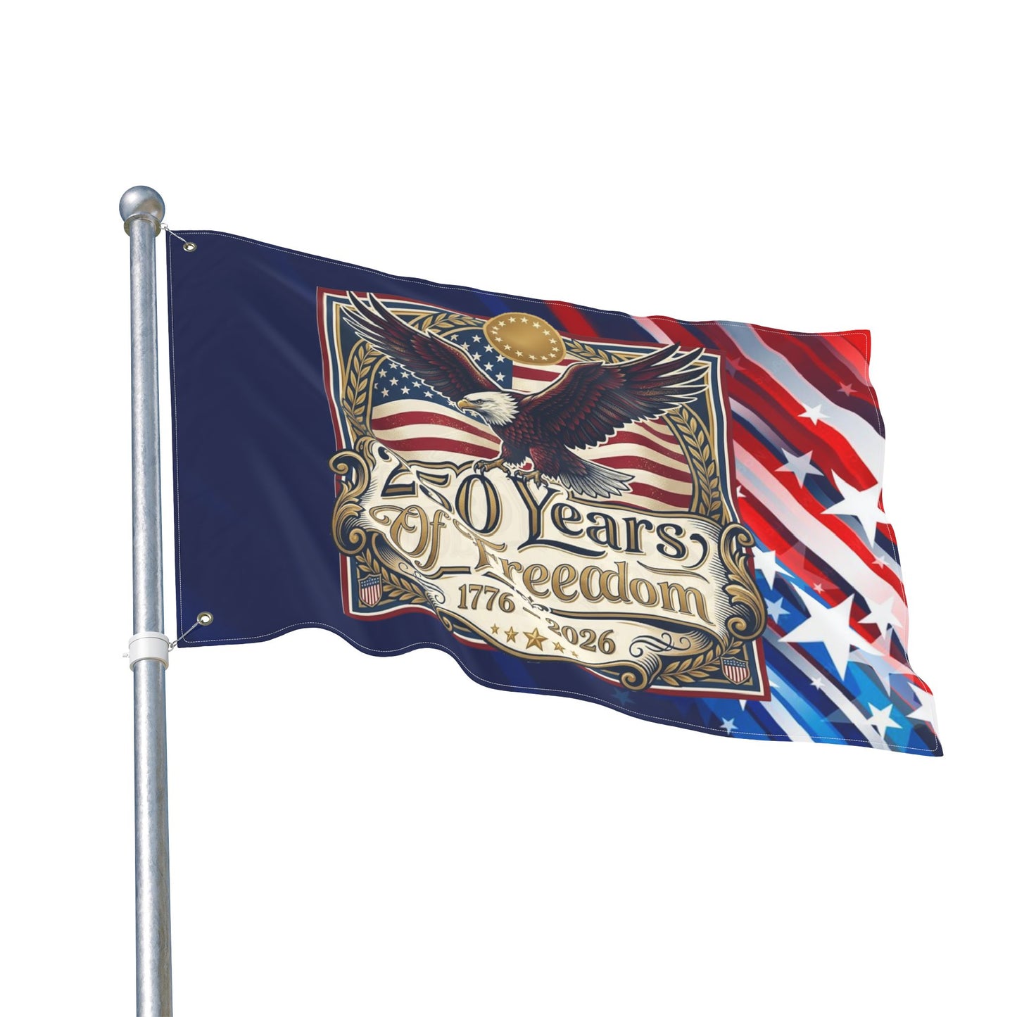 250 Years of Freedom Double-Sided Patriotic Flag -  USA 250th ANNIVERSARY Commemorative Flag - Trending Novelties & Gifts