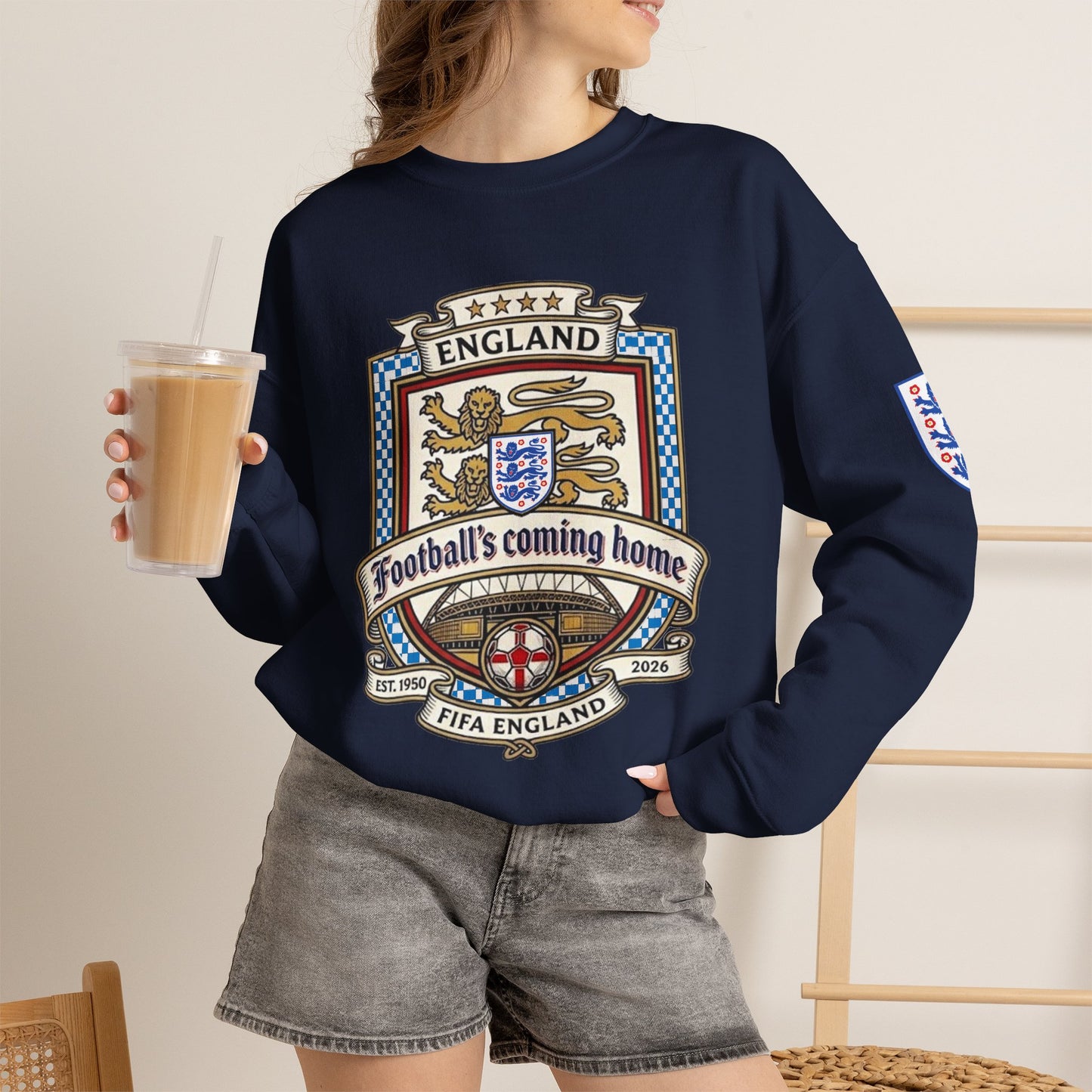 England's Soccer Fans' Crewneck Sweatshirt - "Football's Coming Home"