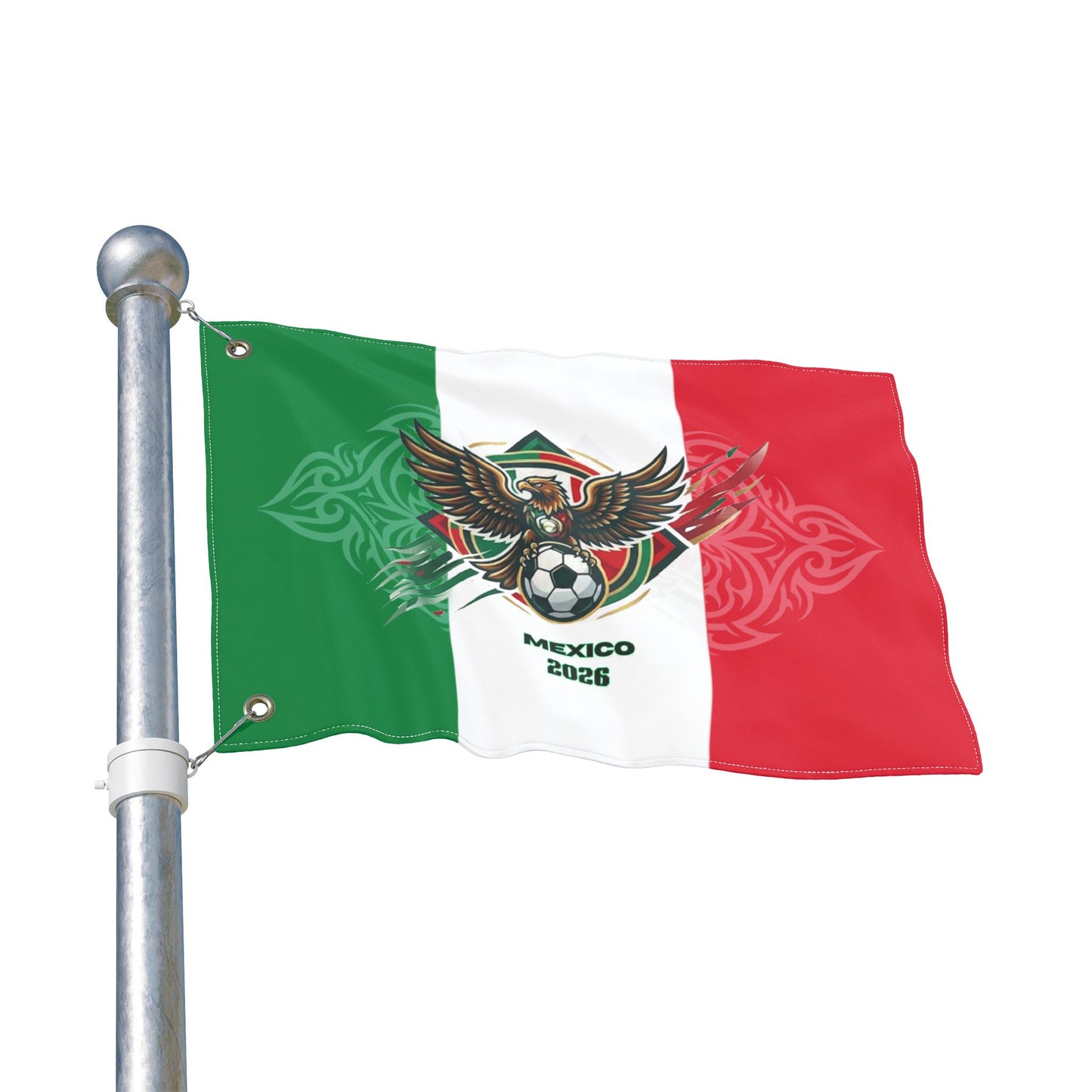 Mexico Soccer 2026 Fan Flag — Double-Sided Mexican Football Fan Banner