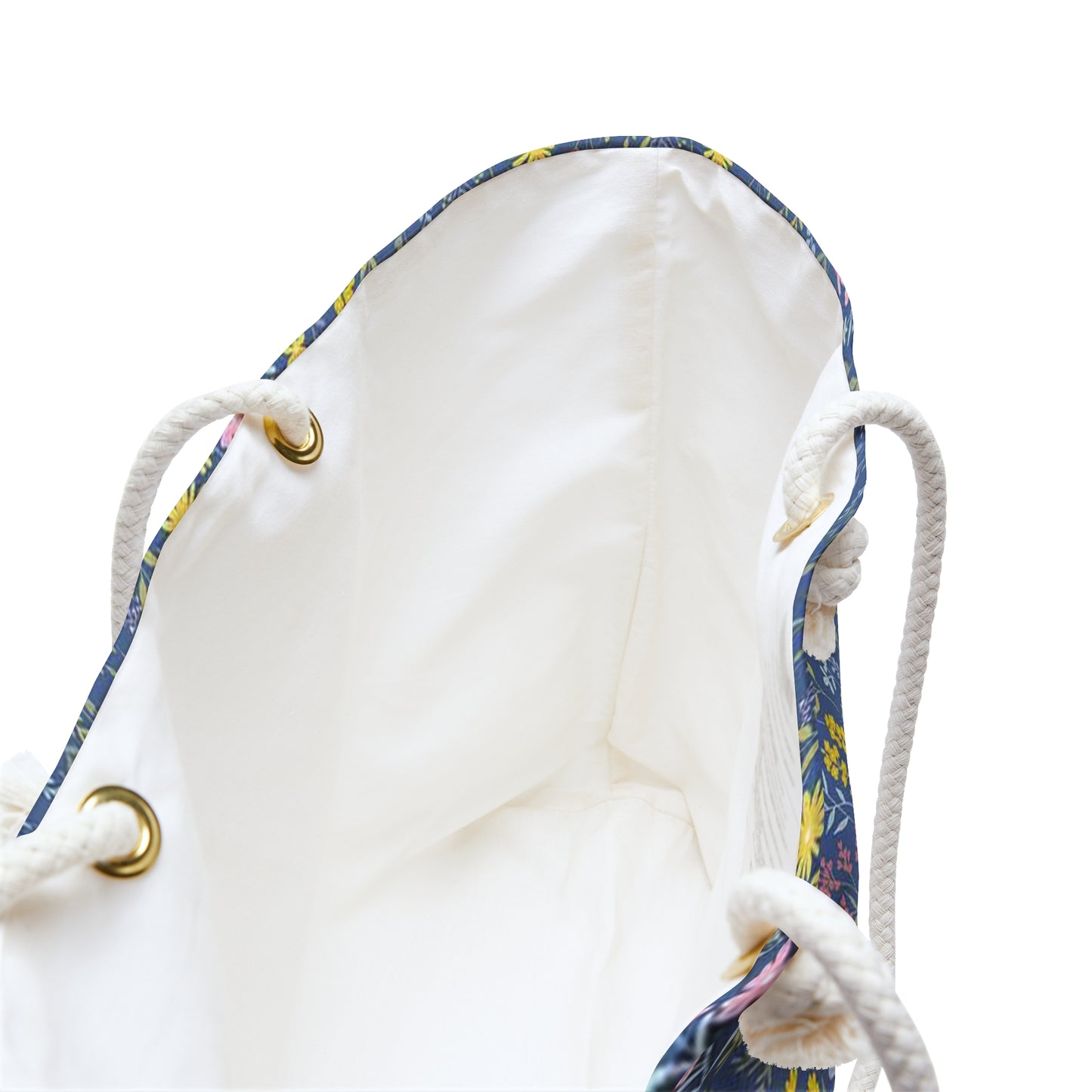 Floral Blue Weekender Bag — Hand-Painted Wildflower Travel Tote (summer)
