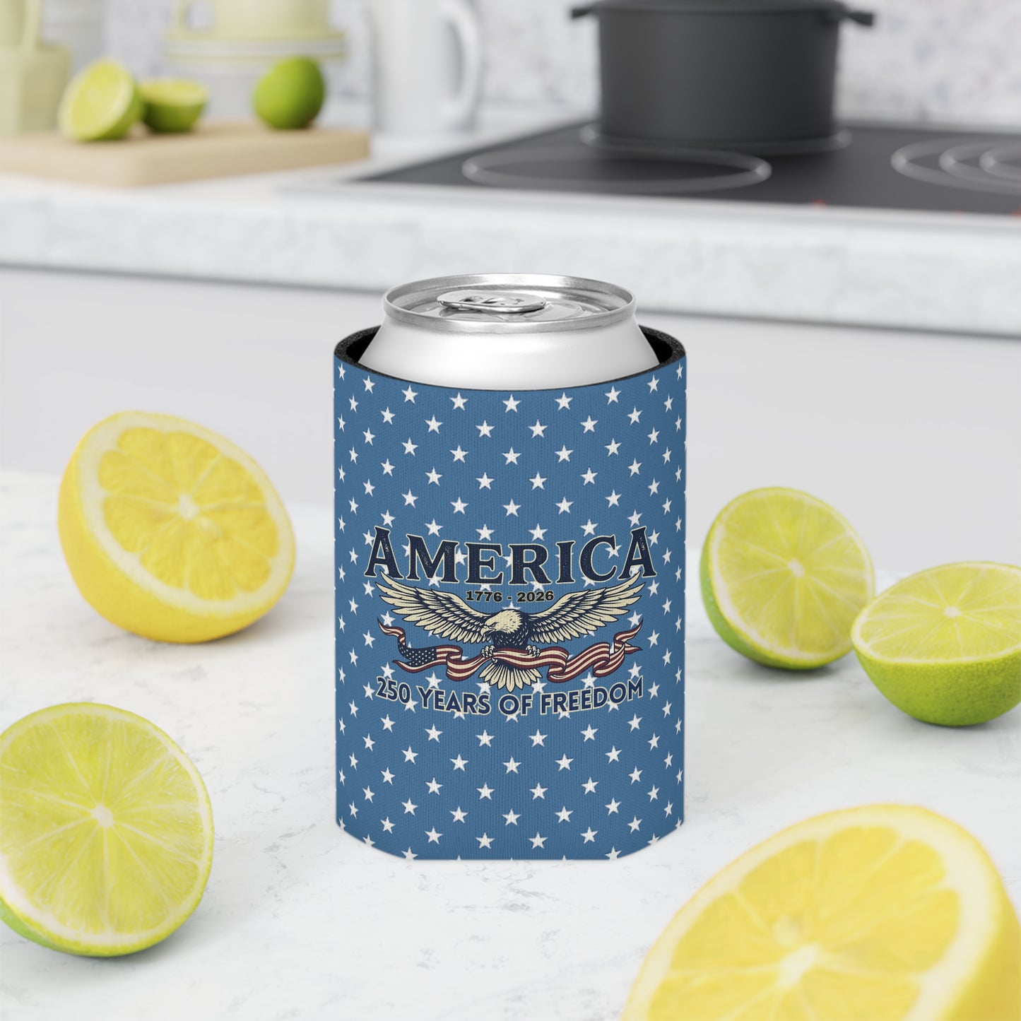 USA 250th ANNIVERSARY Can Cooler — America 250 Years of Freedom Patriotic Koozie - Trending Novelties & Gifts