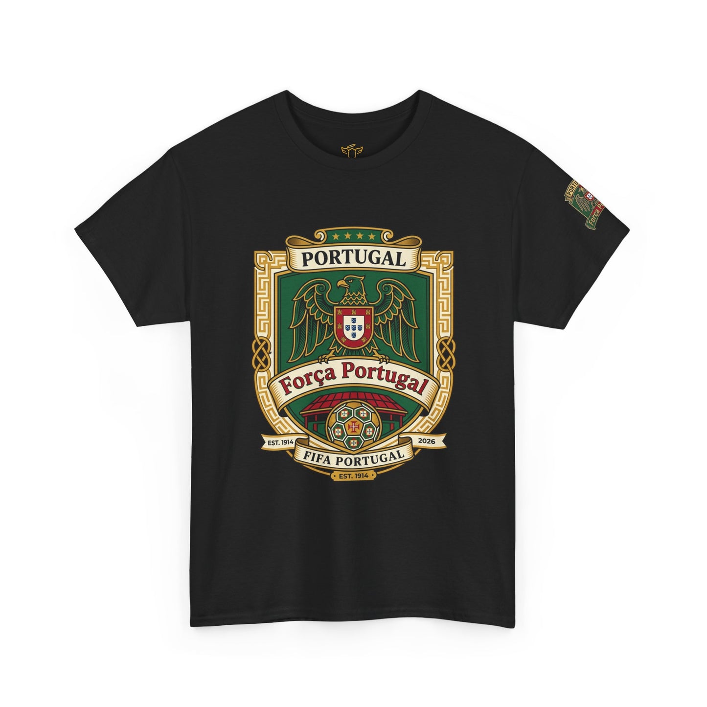 Portugal Soccer Team Fan T‑Shirt — Vintage Portugal Soccer Crest Tee