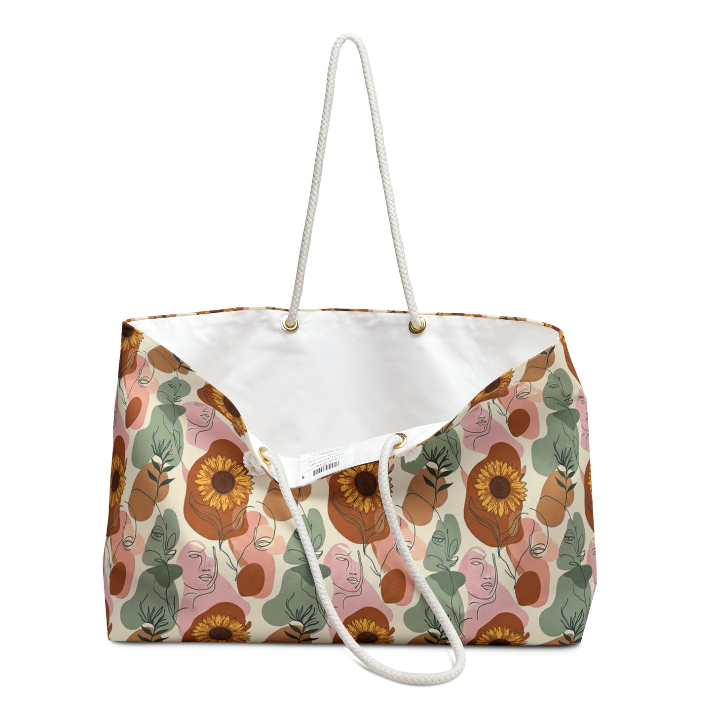 Boho Sunflower Weekender Bag – Floral Abstract Tote for Summer Travel & Beach - Trending Novelties & Gifts