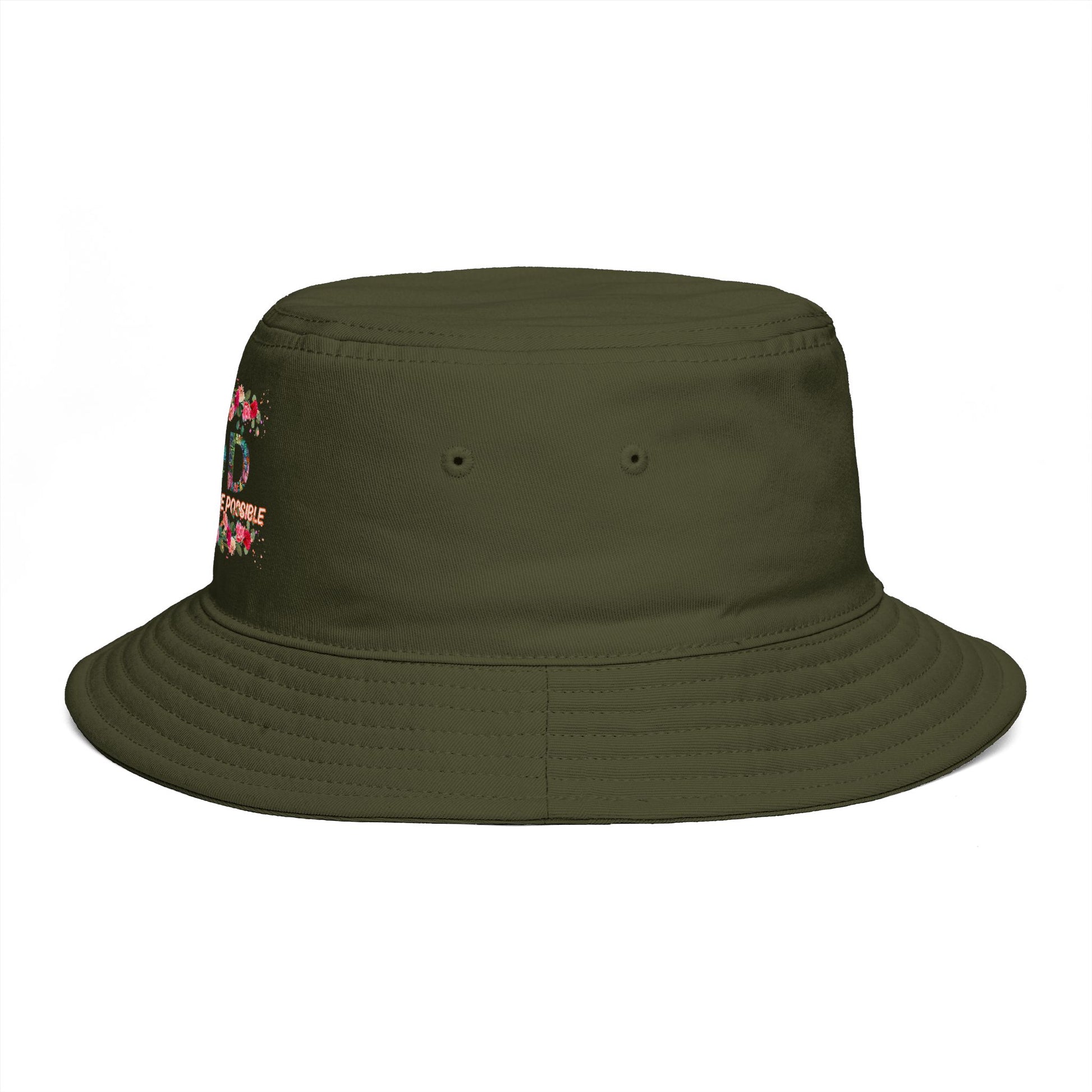 Floral Bucket Hat - With GOD all things are possible. Summer Hat - Trending Novelties & Gifts