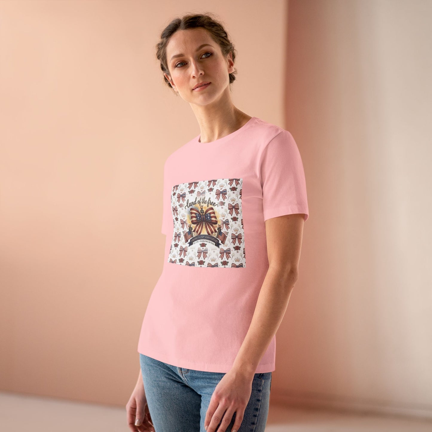 USA 250th Anniversary Patriotic Bow Women's Tee - Trending Novelties & Gifts