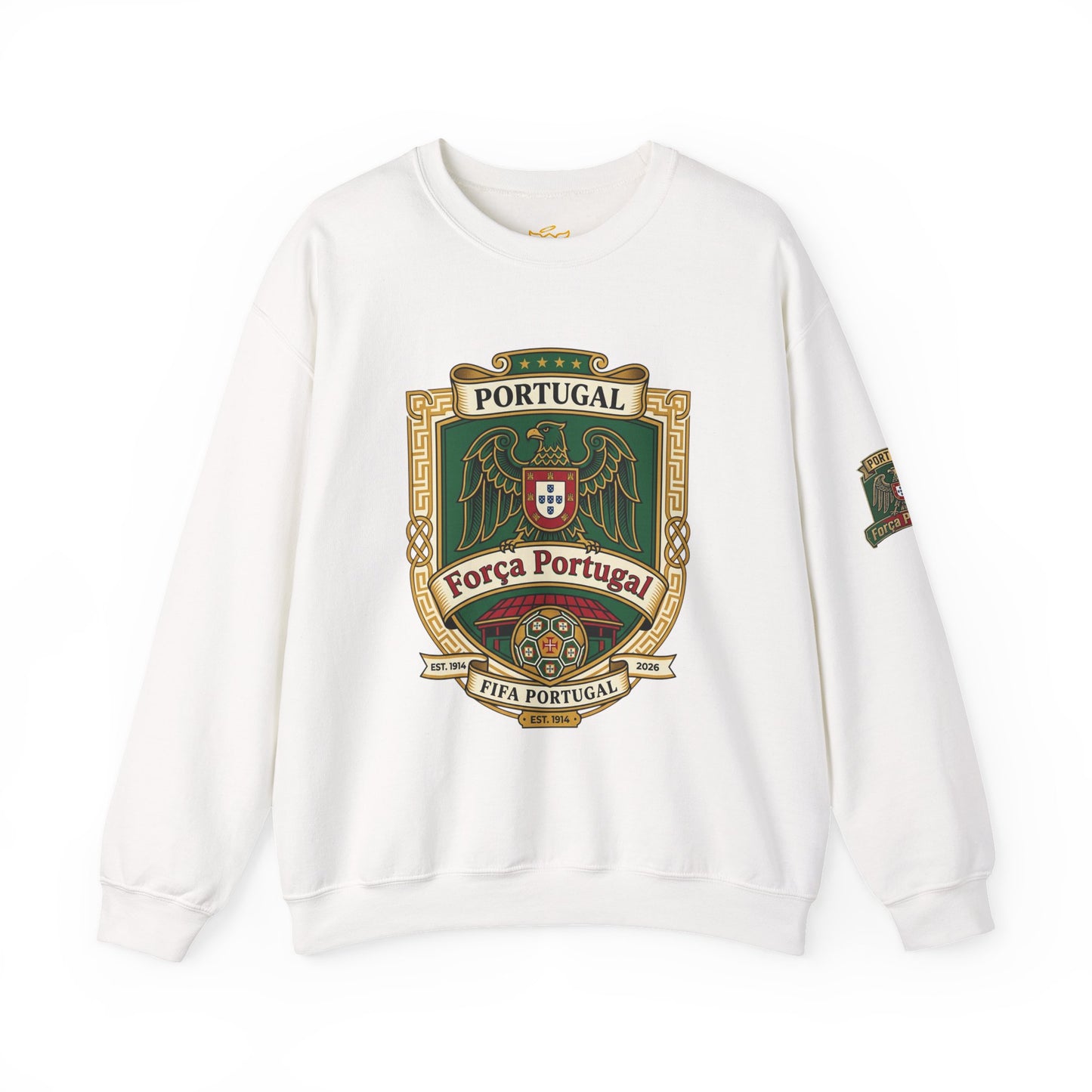 Portugal Soccer Fan Unisex Heavy Blend™ Crewneck Sweatshirt - Classic Portugal Soccer Crest Design Sweatshirt