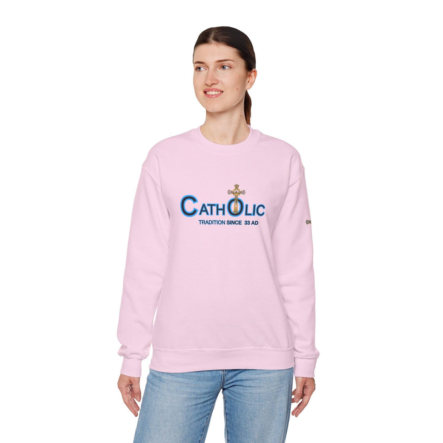 Catholic Crewneck Sweatshirt – "Tradition Since 33 AD" Religious Pullover ((CT)