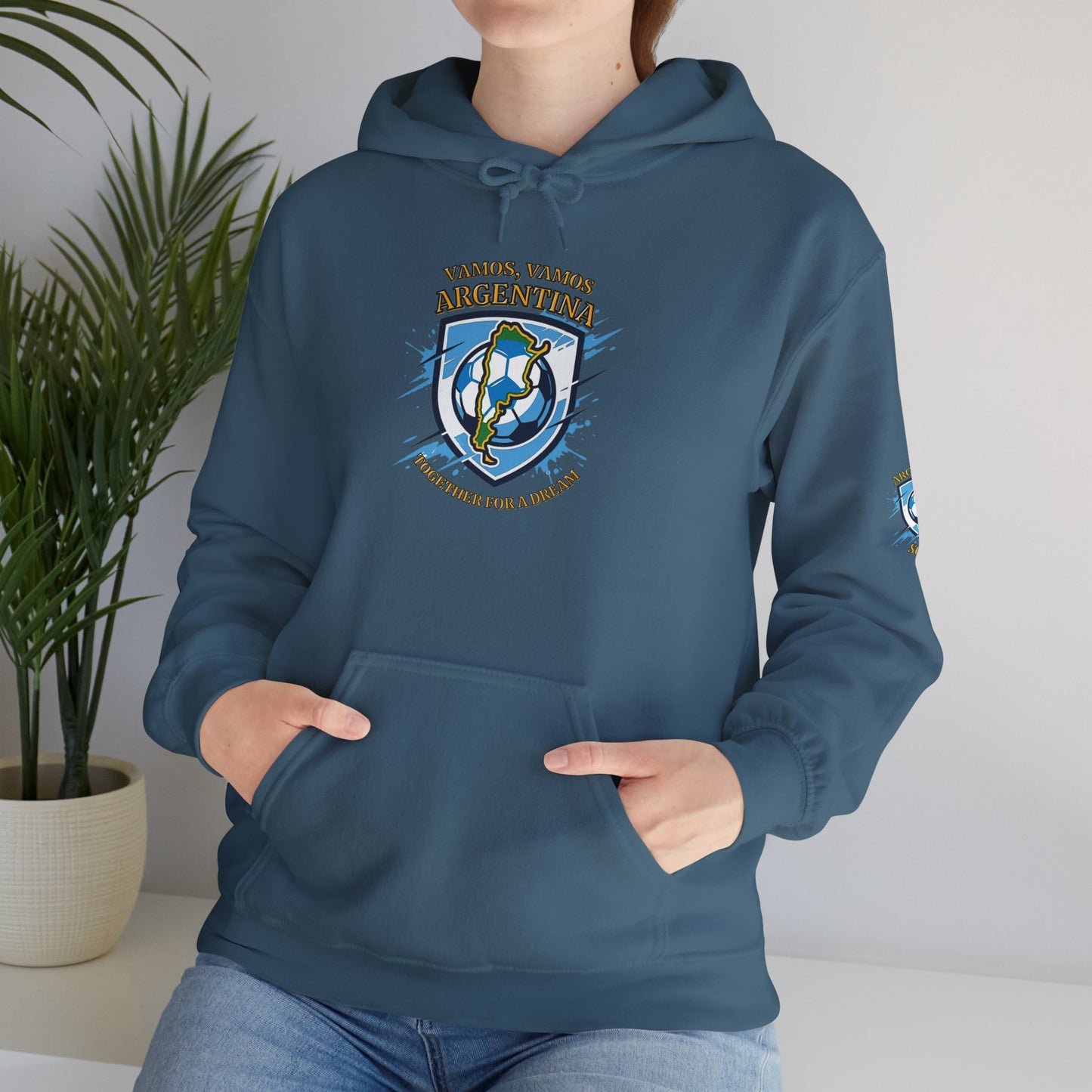 Argentina Soccer Hoodie – Vamos Argentina Crest "Together for a Dream" Fan Hoodie - Trending Novelties & Gifts