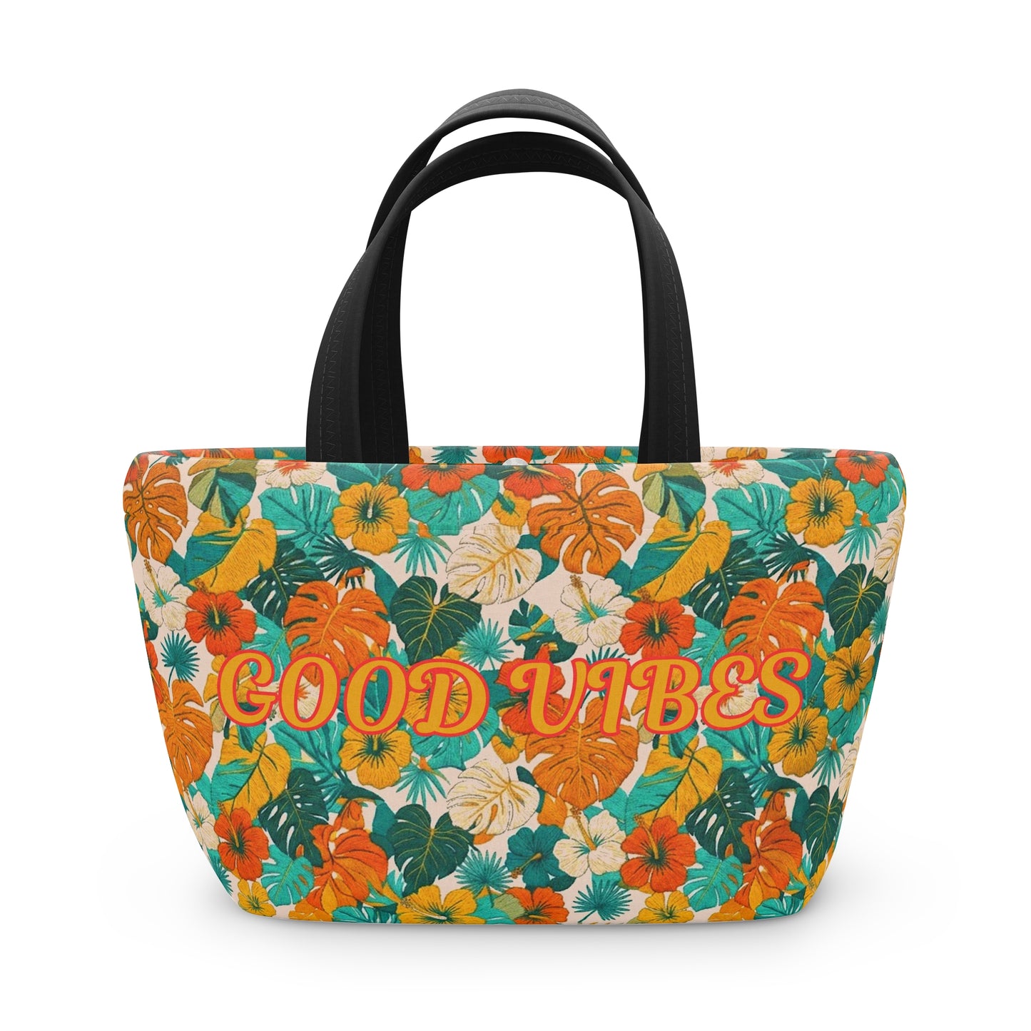 Tropical 'Good Vibes' Lunch Bag — Insulated Summer Cooler Tote - Trending Novelties & Gifts