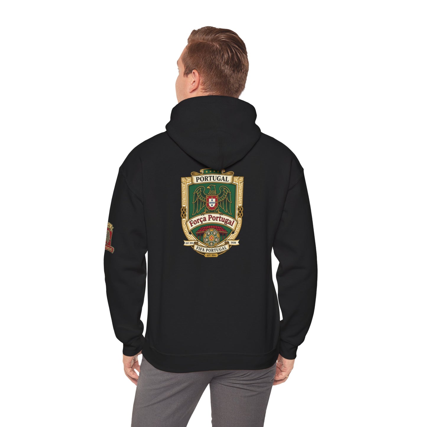 Portugal Soccer Crest Hoodie — Classic Portuguese Pride Pullover