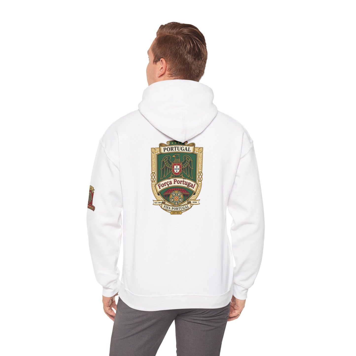 Portugal Soccer Crest Hoodie — Classic Portuguese Pride Pullover