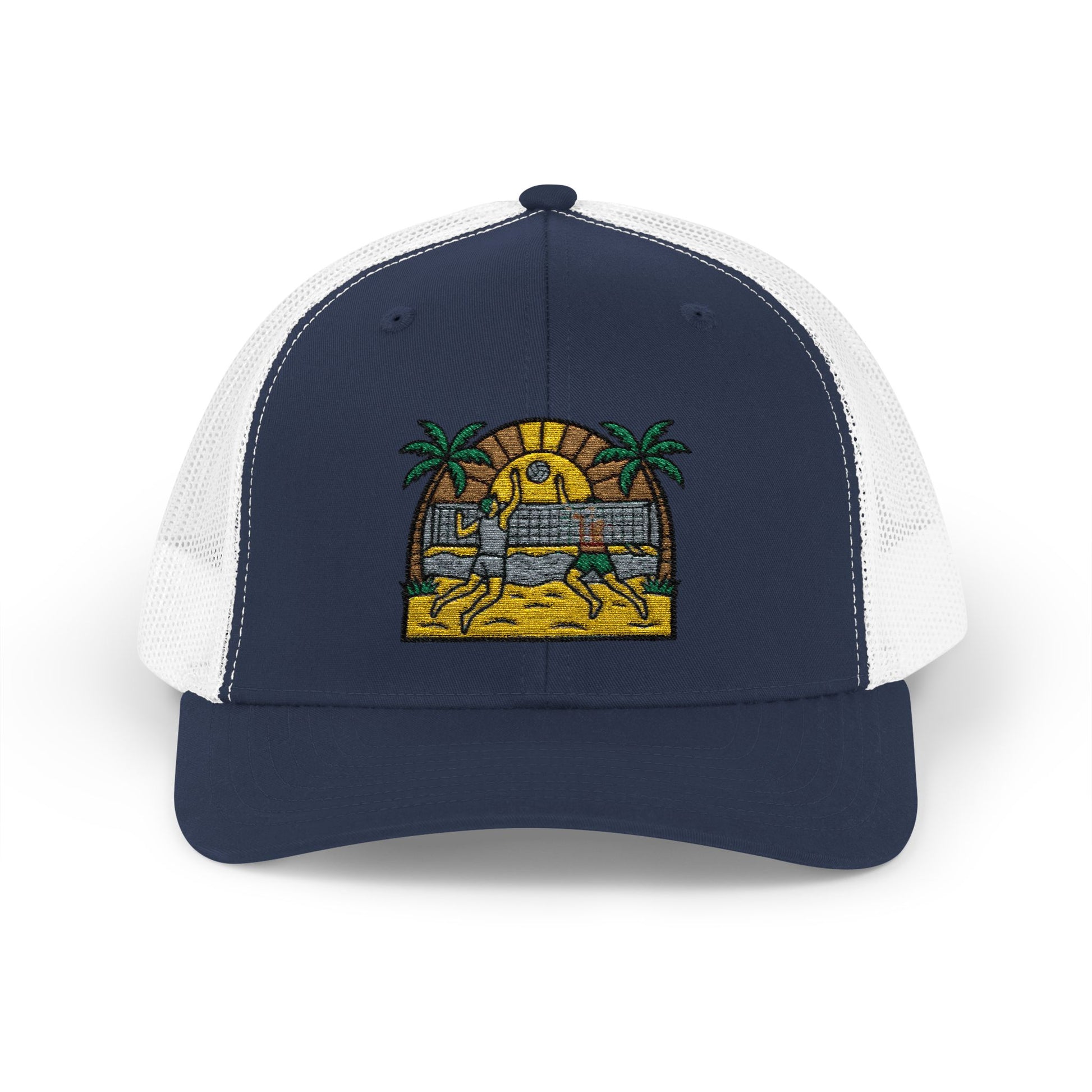 Beach Volleyball Snapback Trucker Cap — Summer Beach Volleyball Embroidered Cap - Trending Novelties & Gifts