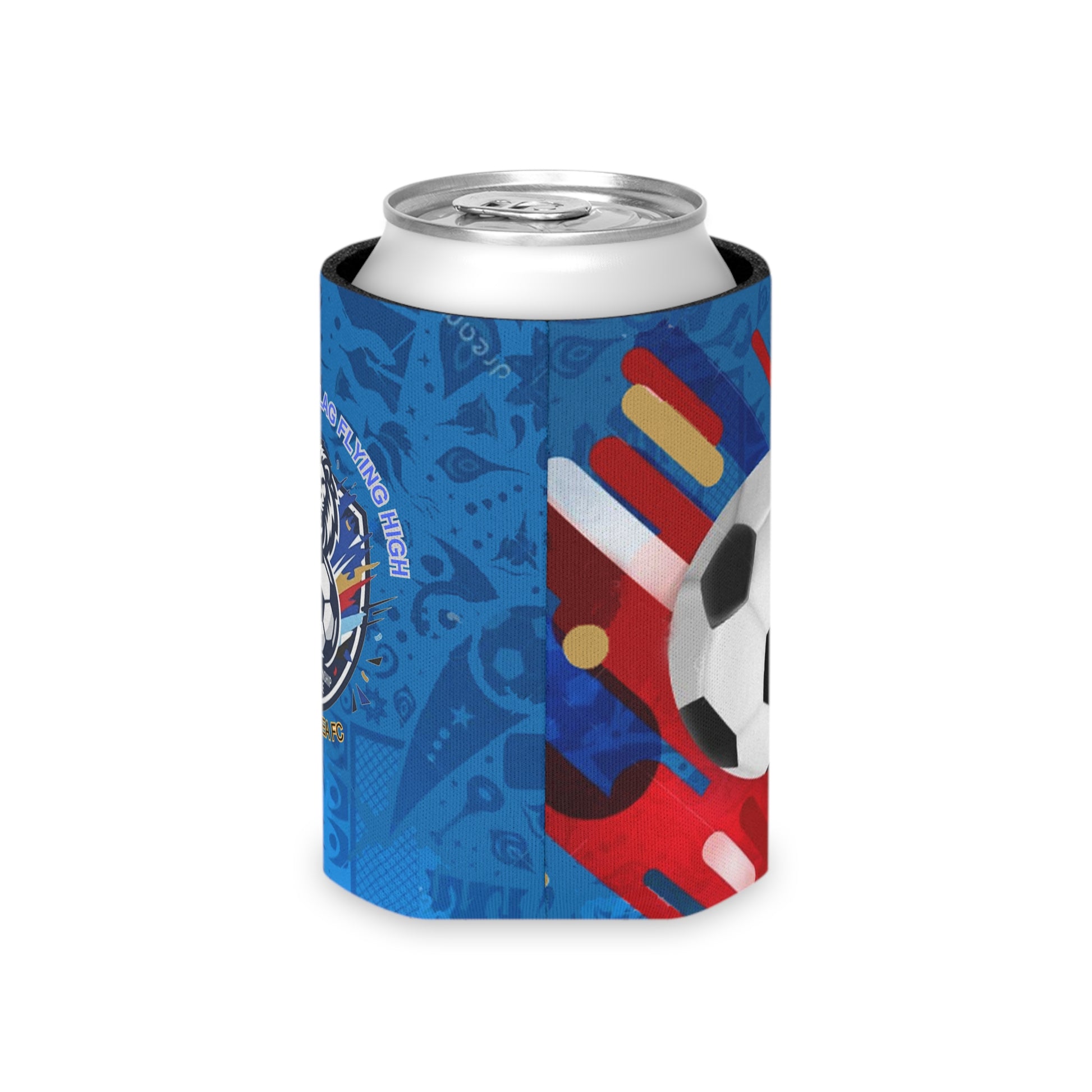 Soccer Blue Crest Can Cooler — Chelsea's Keep the Blue Flag Flying Koozie - Trending Novelties & Gifts