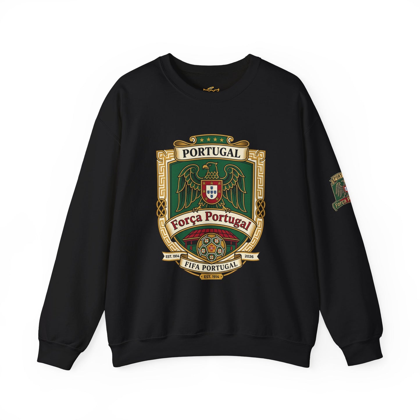 Portugal Soccer Fan Unisex Heavy Blend™ Crewneck Sweatshirt - Classic Portugal Soccer Crest Design Sweatshirt