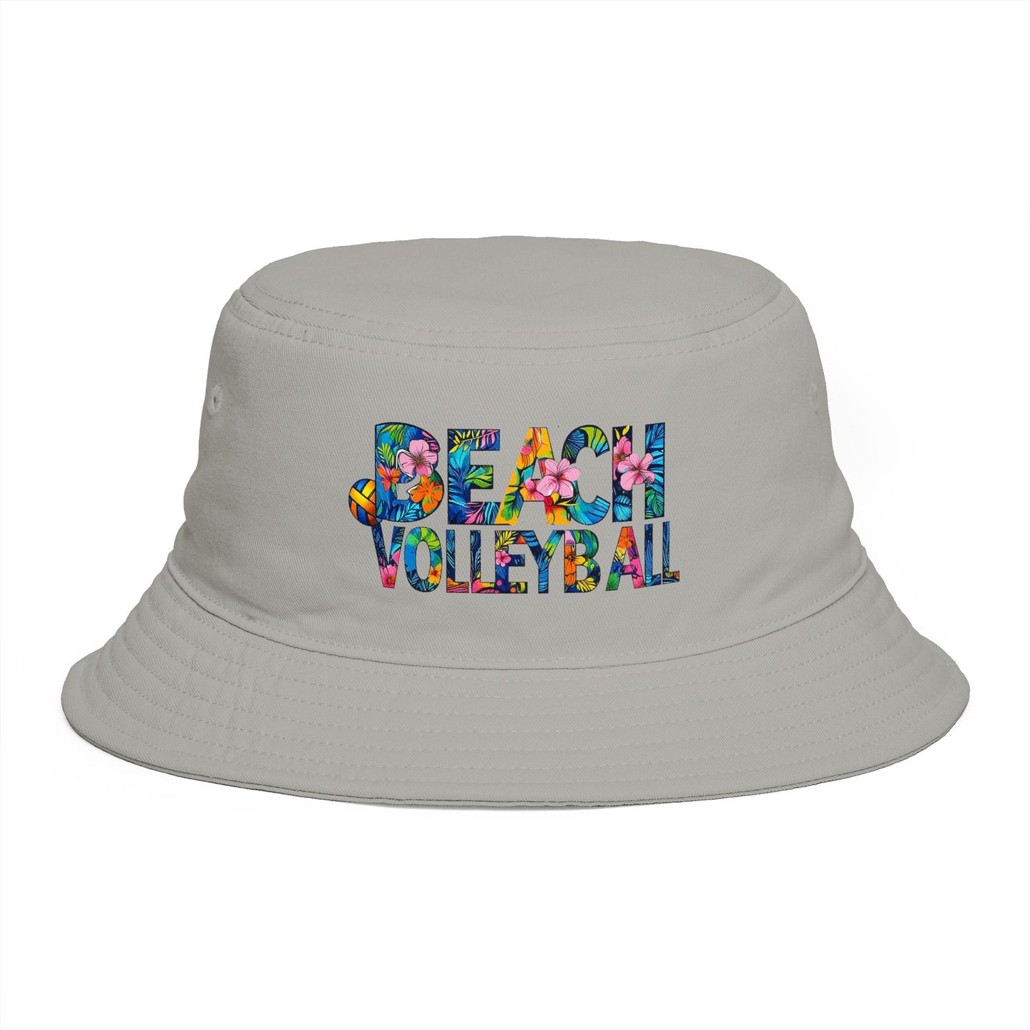 Beach Volleyball Bucket Hat — Floral Graphic Summer Hat for Players & Fans - Trending Novelties & Gifts