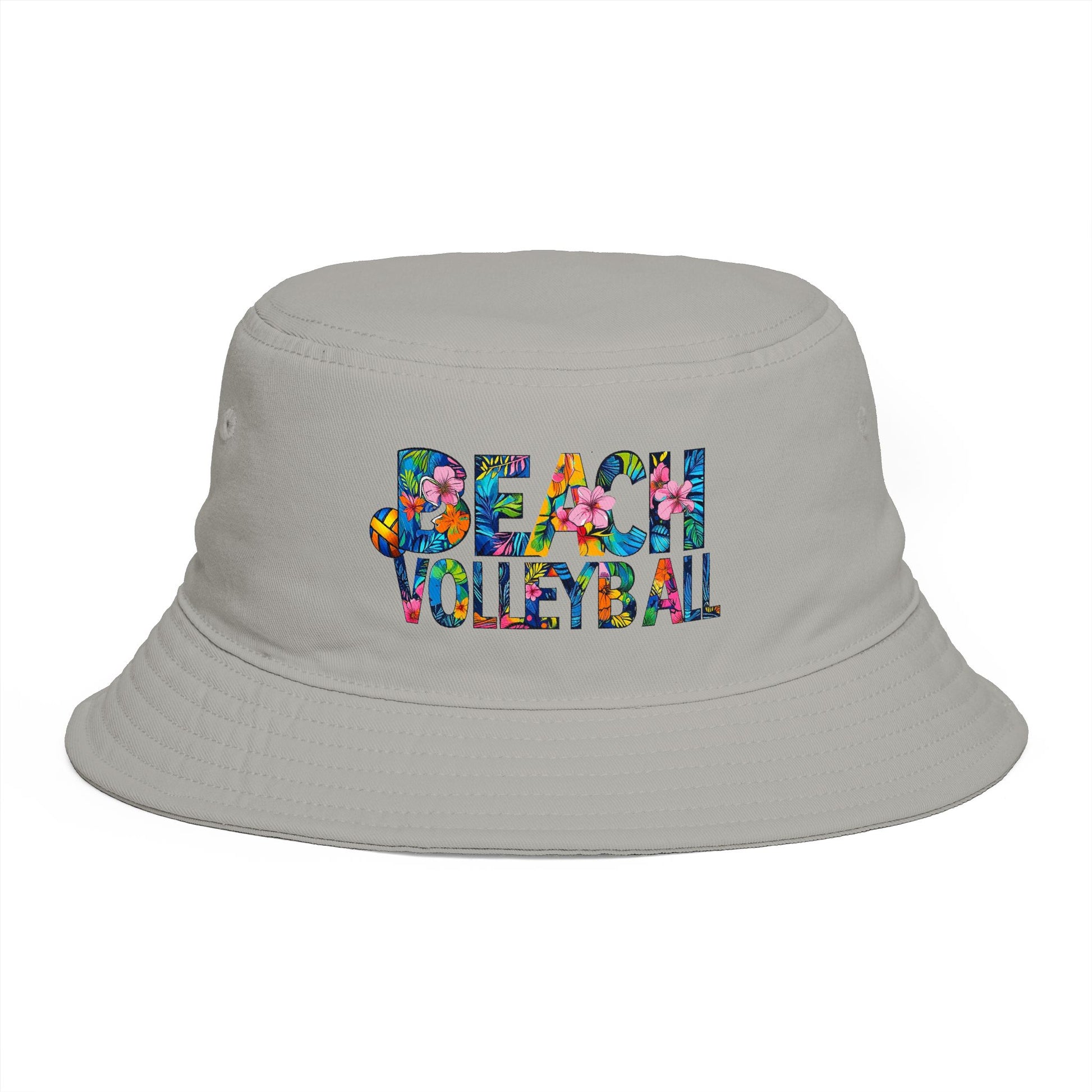 Beach Volleyball Bucket Hat — Floral Graphic Summer Hat for Players & Fans - Trending Novelties & Gifts