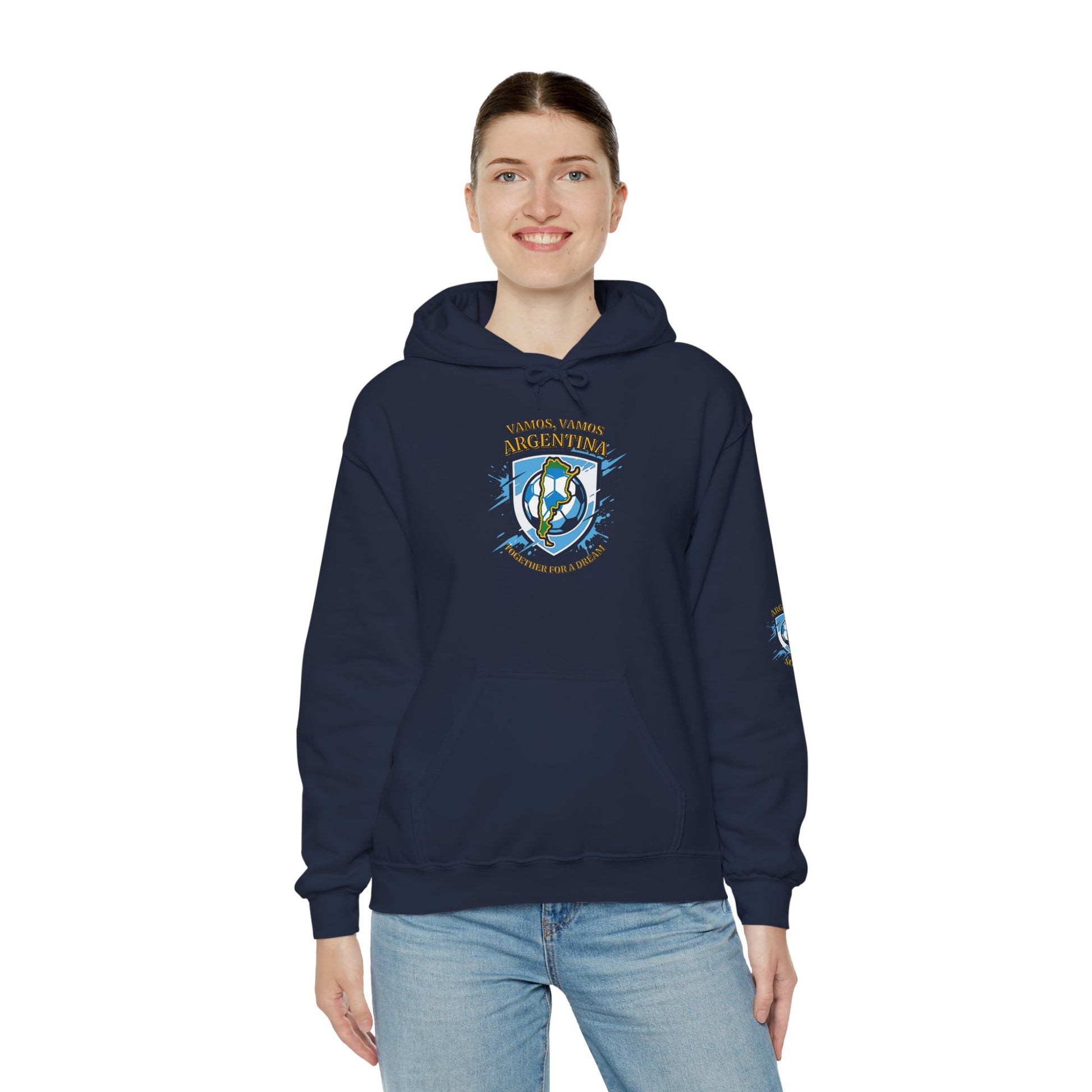 Argentina Soccer Hoodie – Vamos Argentina Crest "Together for a Dream" Fan Hoodie - Trending Novelties & Gifts
