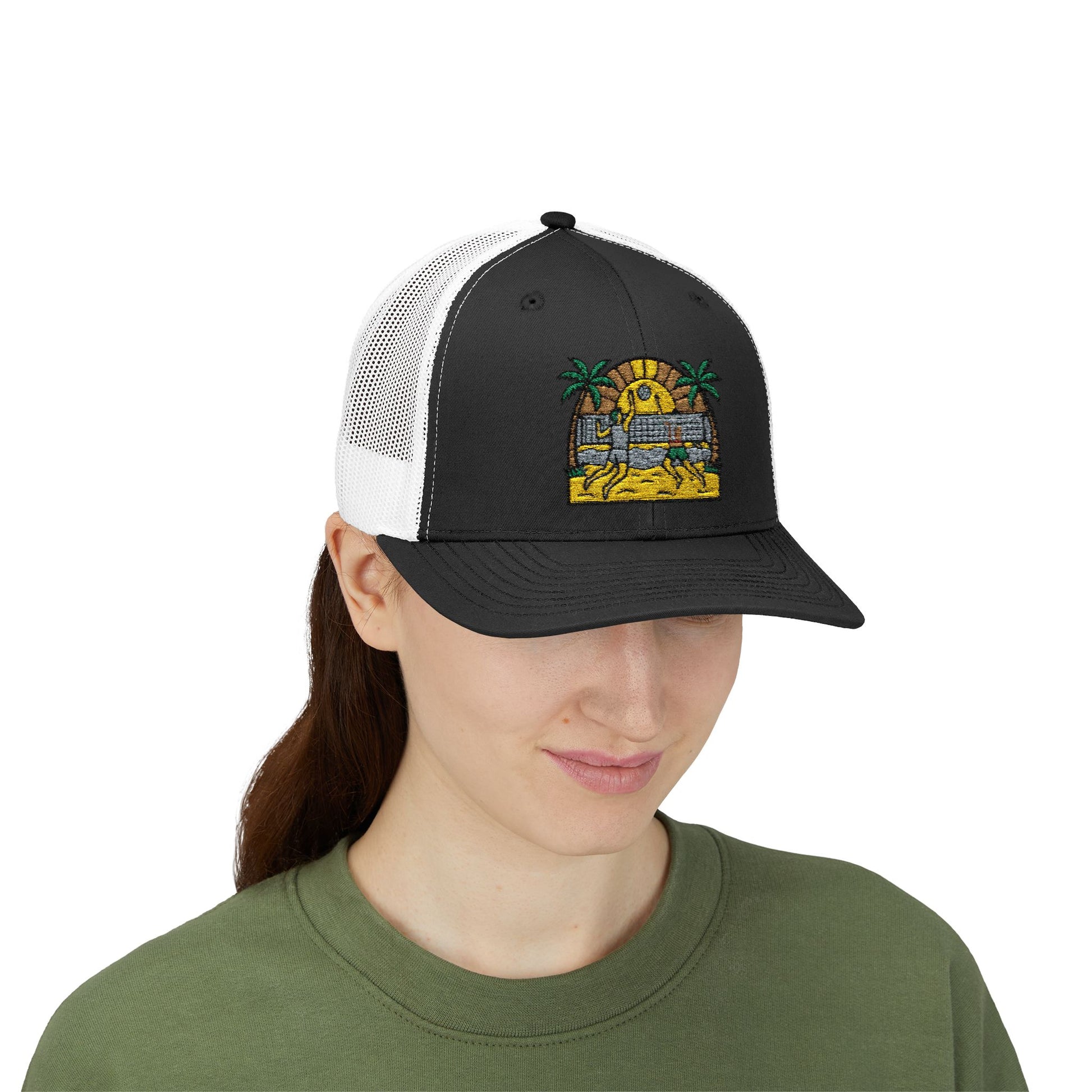 Beach Volleyball Snapback Trucker Cap — Summer Beach Volleyball Embroidered Cap - Trending Novelties & Gifts