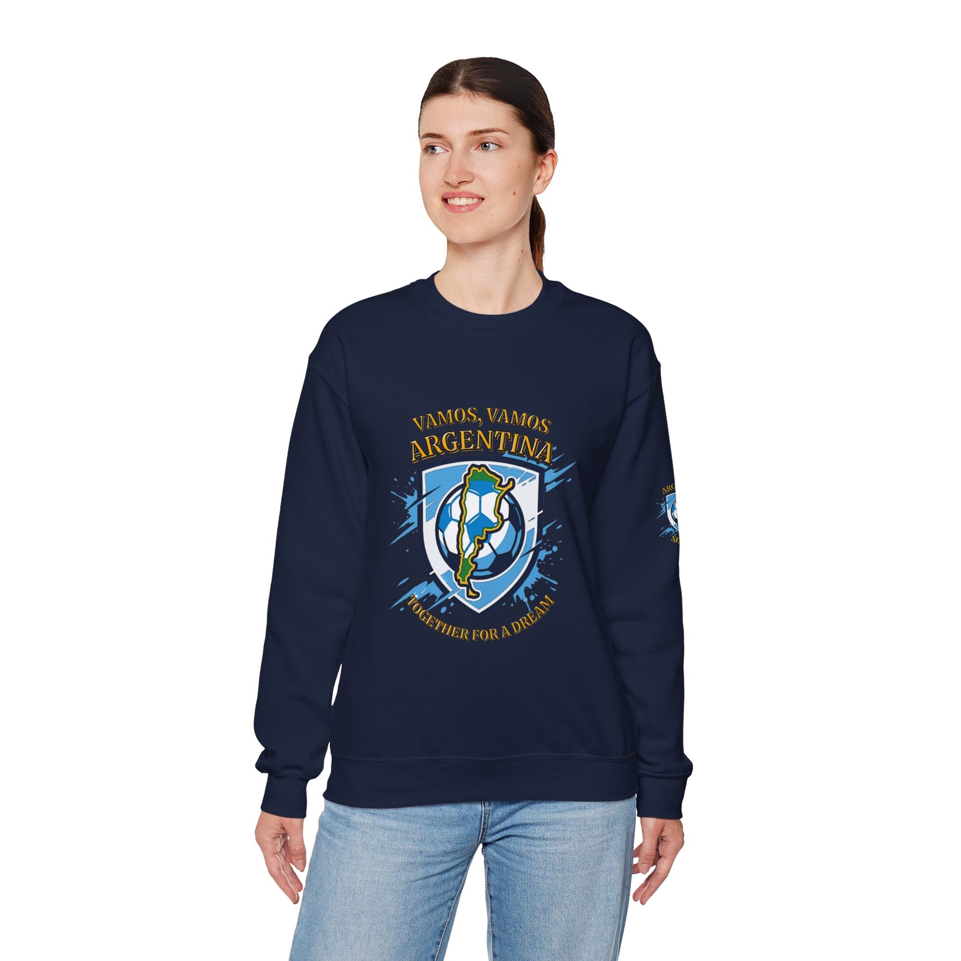 Argentina Soccer Crewneck Sweatshirt – "Vamos, Vamos Argentina" Football Fan Pullover - Trending Novelties & Gifts