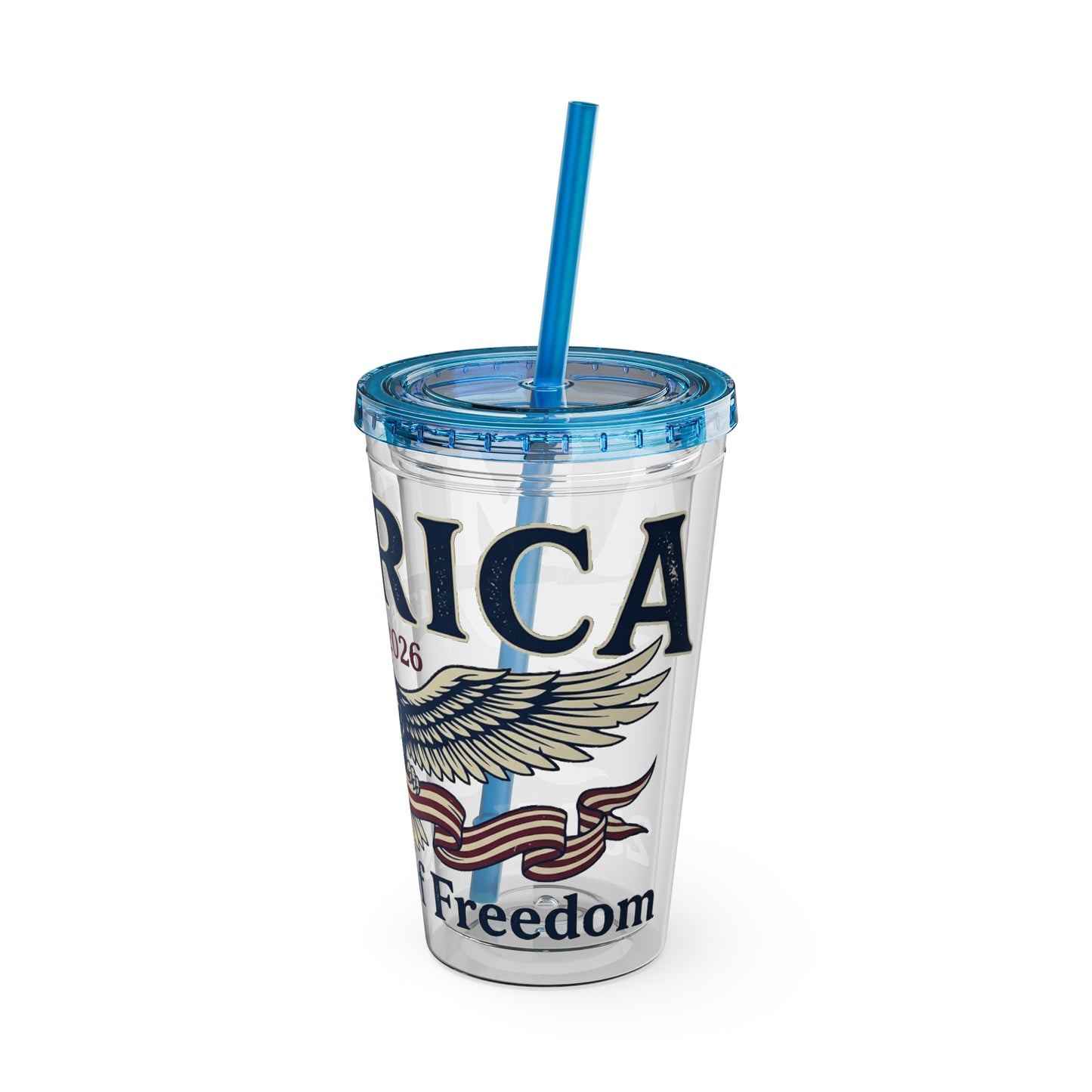 Patriotic 250th Anniversary Eagle Tumbler with Straw — 16oz - Trending Novelties & Gifts