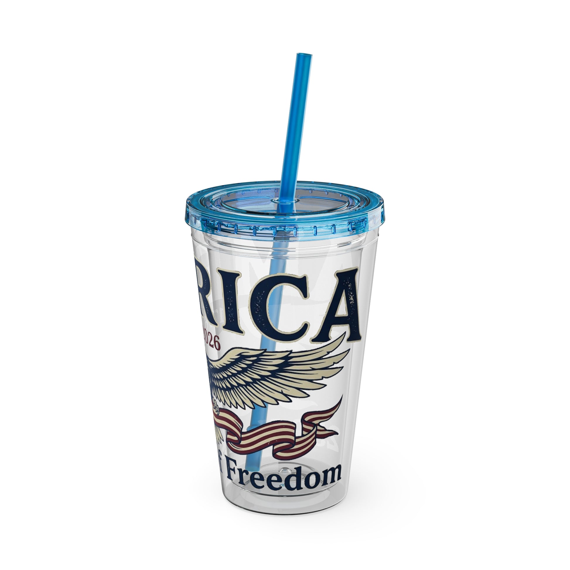 Patriotic 250th Anniversary Eagle Tumbler with Straw — 16oz - Trending Novelties & Gifts
