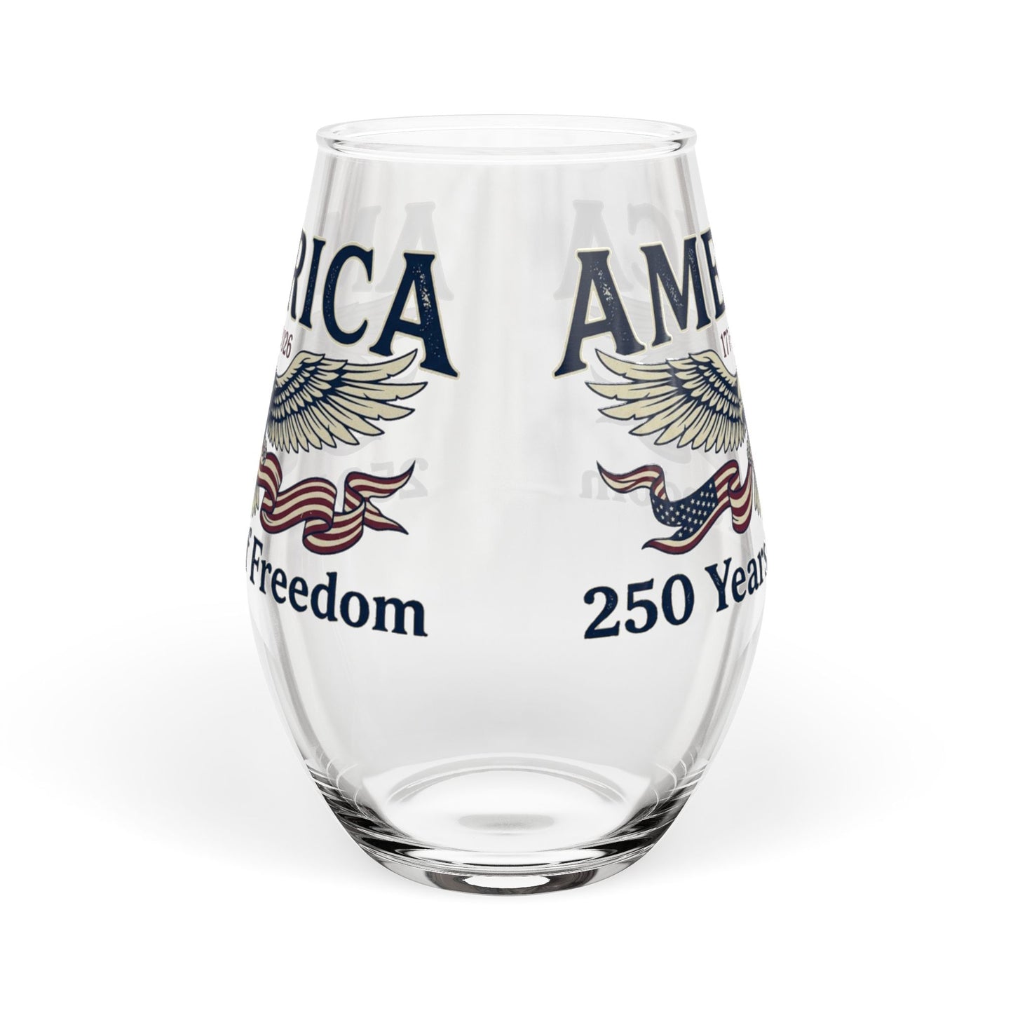 America 250 Years of Freedom Stemless Wine Glass – USA 250th ANNIVERSARY Celebration Wine Glass - Trending Novelties & Gifts
