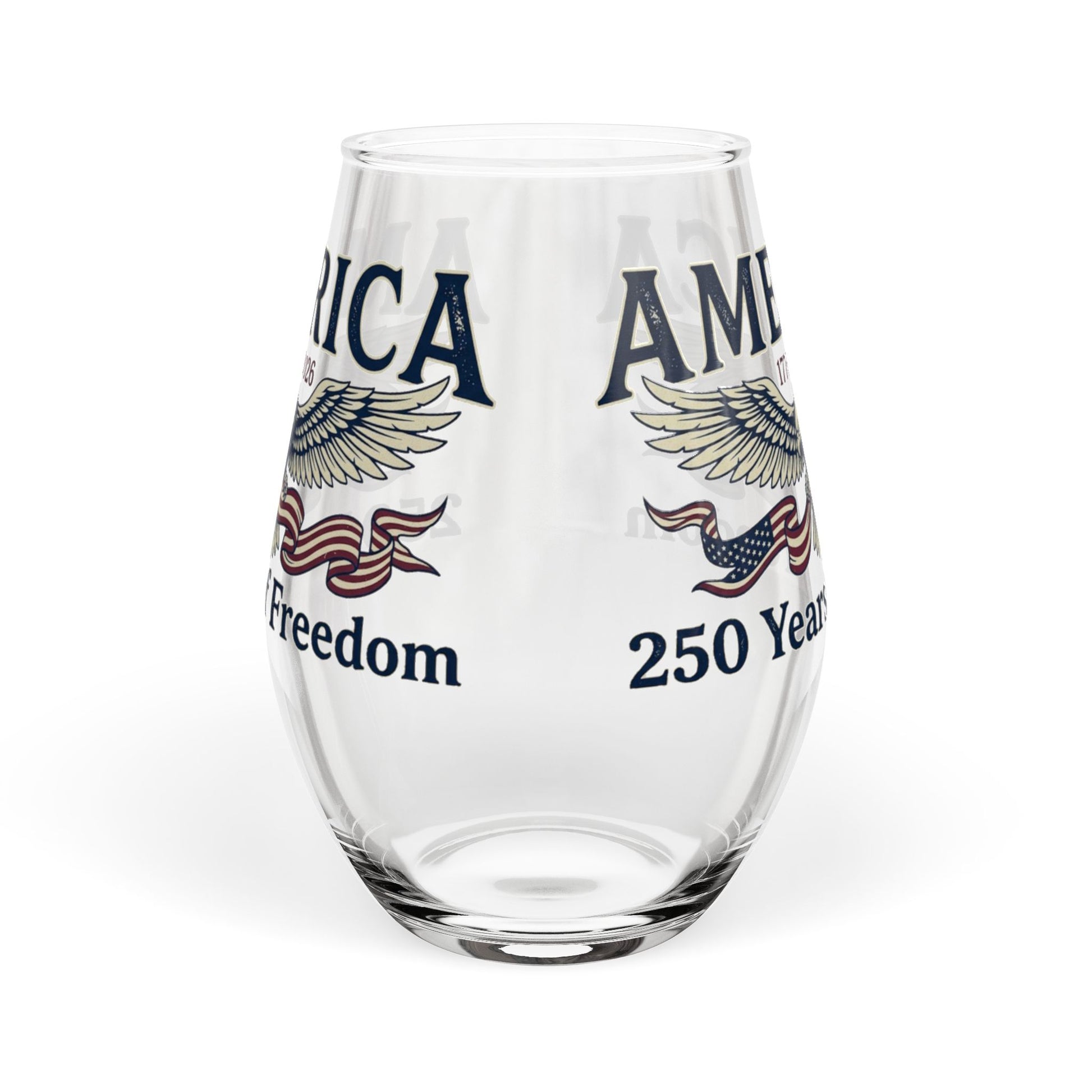 America 250 Years of Freedom Stemless Wine Glass – USA 250th ANNIVERSARY Celebration Wine Glass - Trending Novelties & Gifts
