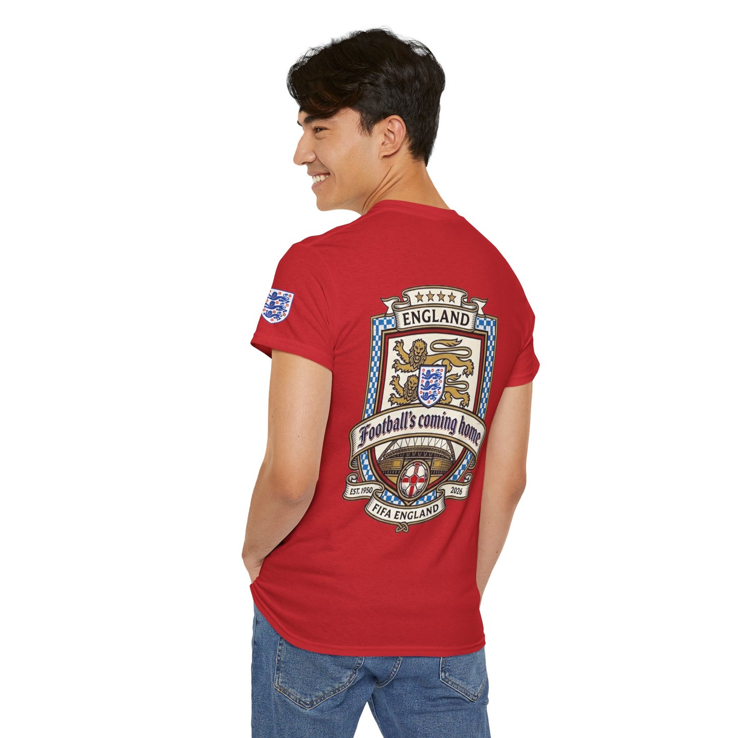 England's Soccer Fan's Crest T-Shirt - "Football's Coming Home"
