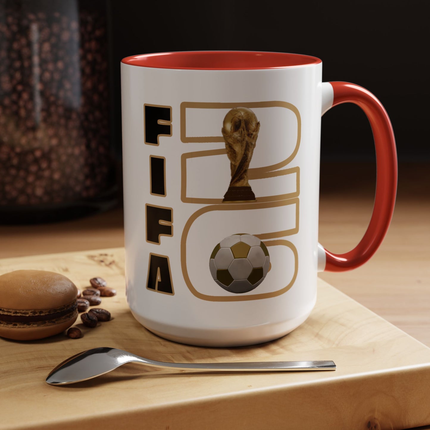 FIFA World Cup '26 Coffee Mug — Soccer Trophy & Ball Graphic 11/15oz
