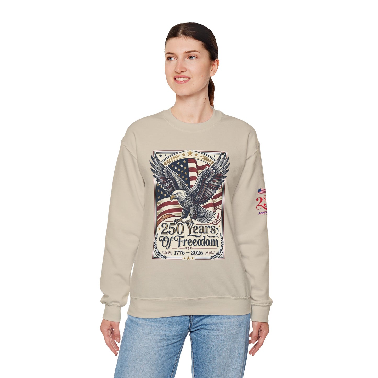 USA 250th ANNIVERSARY Crewneck Sweatshirt — America 250 Years of Freedom Sweatshirt - Trending Novelties & Gifts