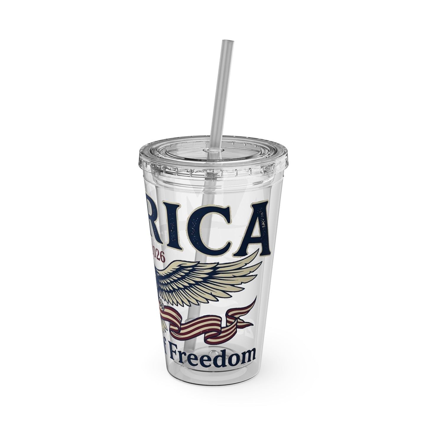 Patriotic 250th Anniversary Eagle Tumbler with Straw — 16oz - Trending Novelties & Gifts