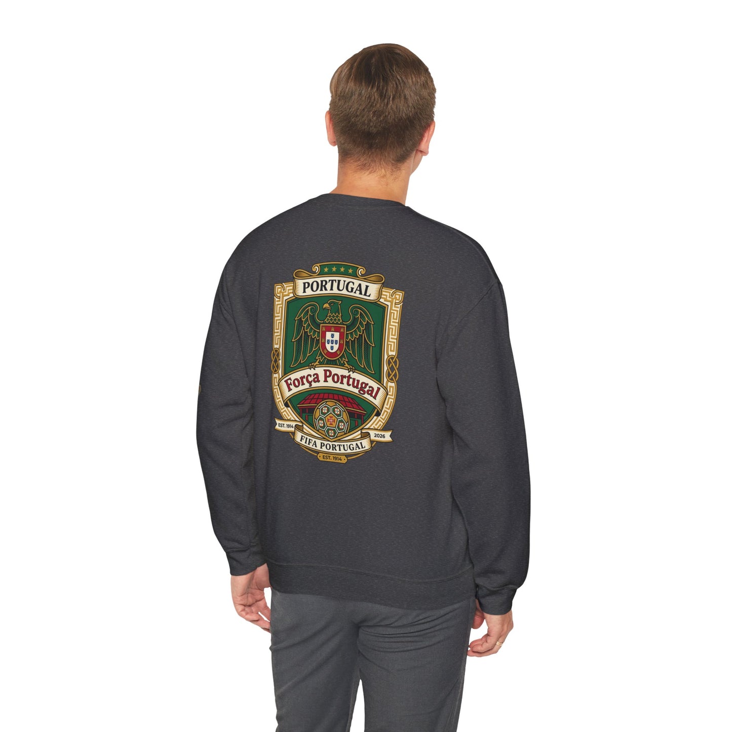 Portugal Soccer Fan Unisex Heavy Blend™ Crewneck Sweatshirt - Classic Portugal Soccer Crest Design Sweatshirt