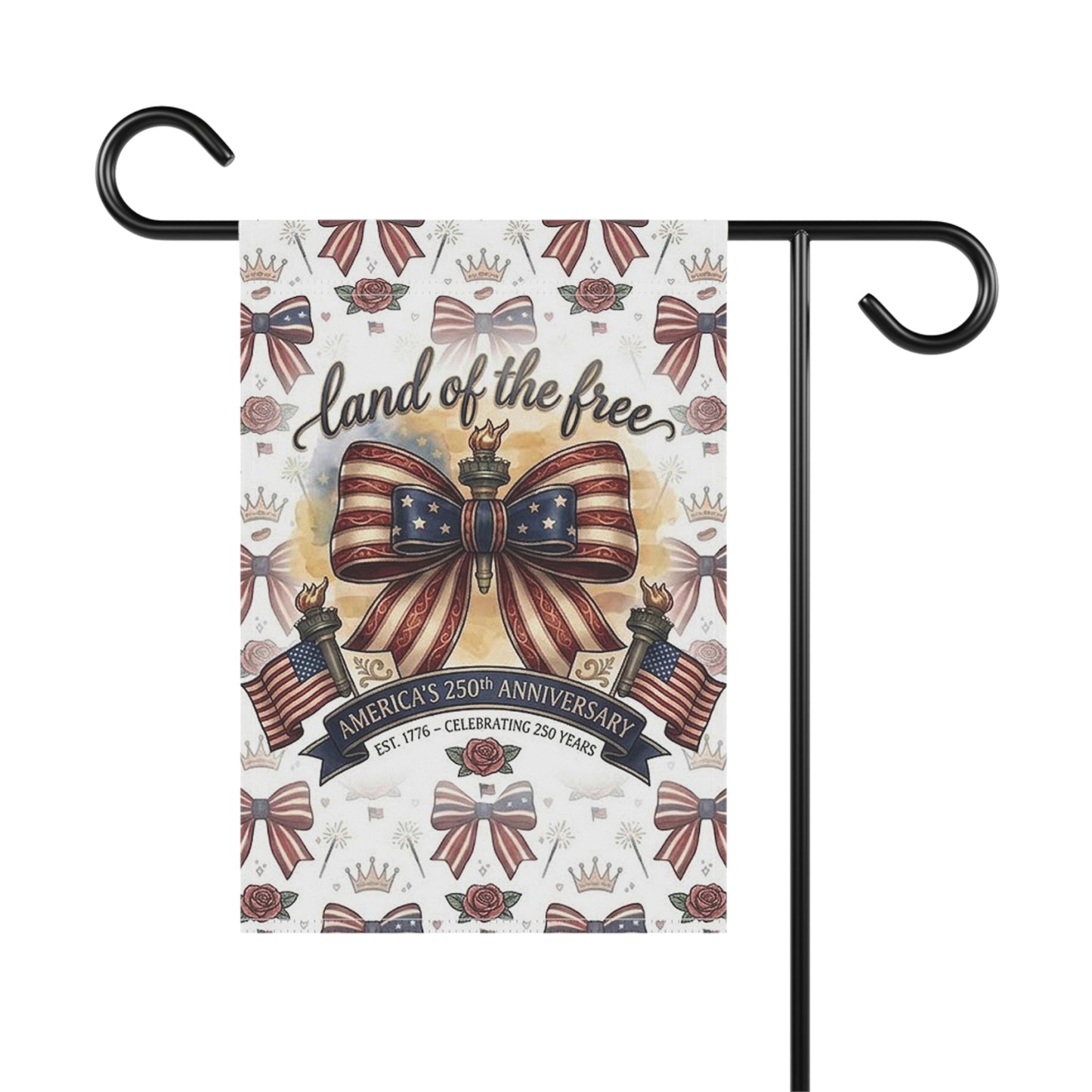 Patriotic 'Land of the Free' Garden Flag – USA 250th Anniversary Banner - Trending Novelties & Gifts