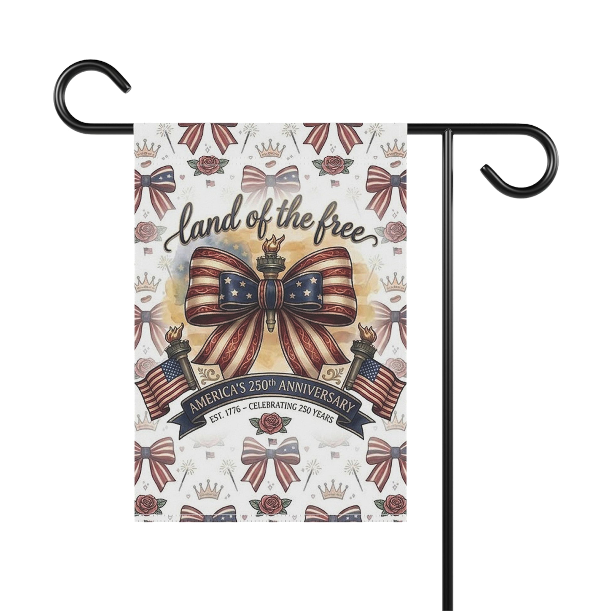 Patriotic 'Land of the Free' Garden Flag – USA 250th Anniversary Banner - Trending Novelties & Gifts
