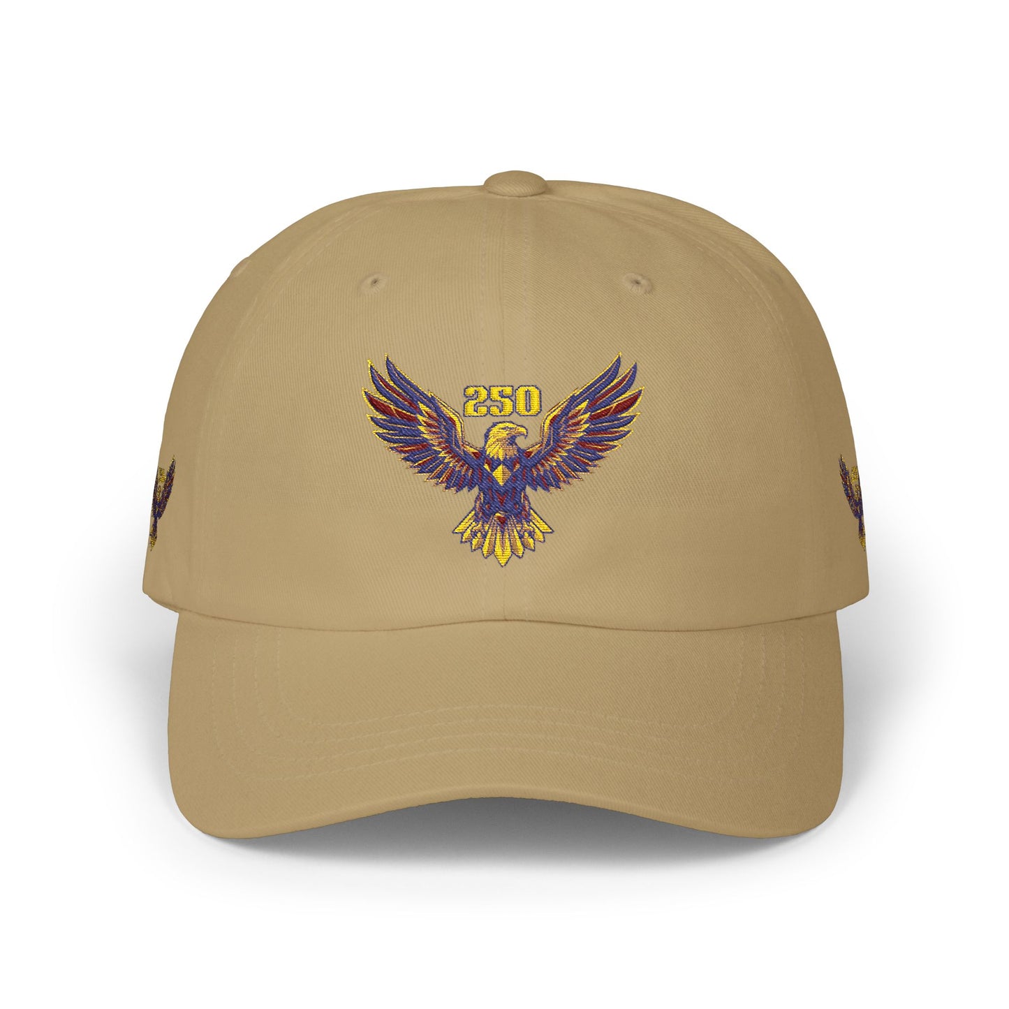 Embroidered Eagle Dad Cap — Vintage Patriot Baseball Cap (USA 250th)