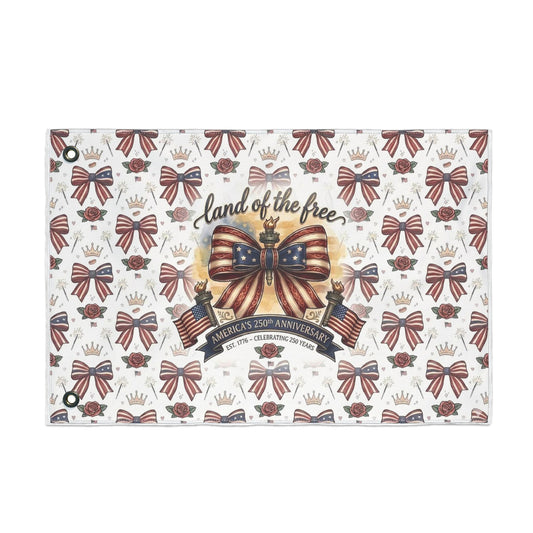 USA 250th ANNIVERSARY Double-Sided Garden Flag — "Land of the Free" Patriotic Bow 4th of July Decoration - Trending Novelties & Gifts