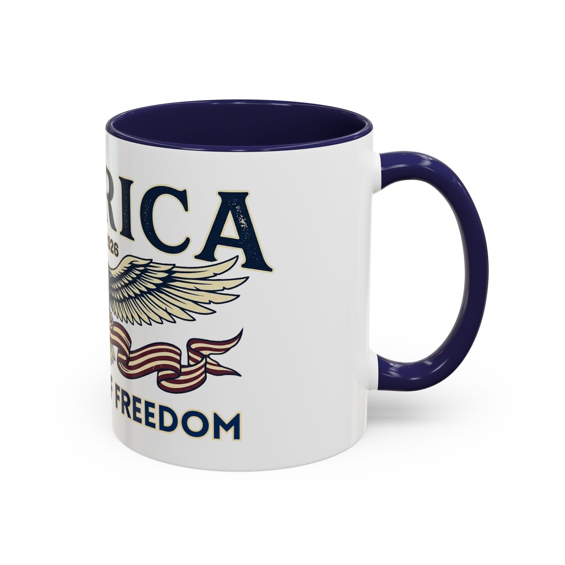 USA 250th ANNIVERSARY Accent Mug  | America  Eagle Coffee Mug — 250 Years of Freedom Accent Mug (11/15oz) - Trending Novelties & Gifts
