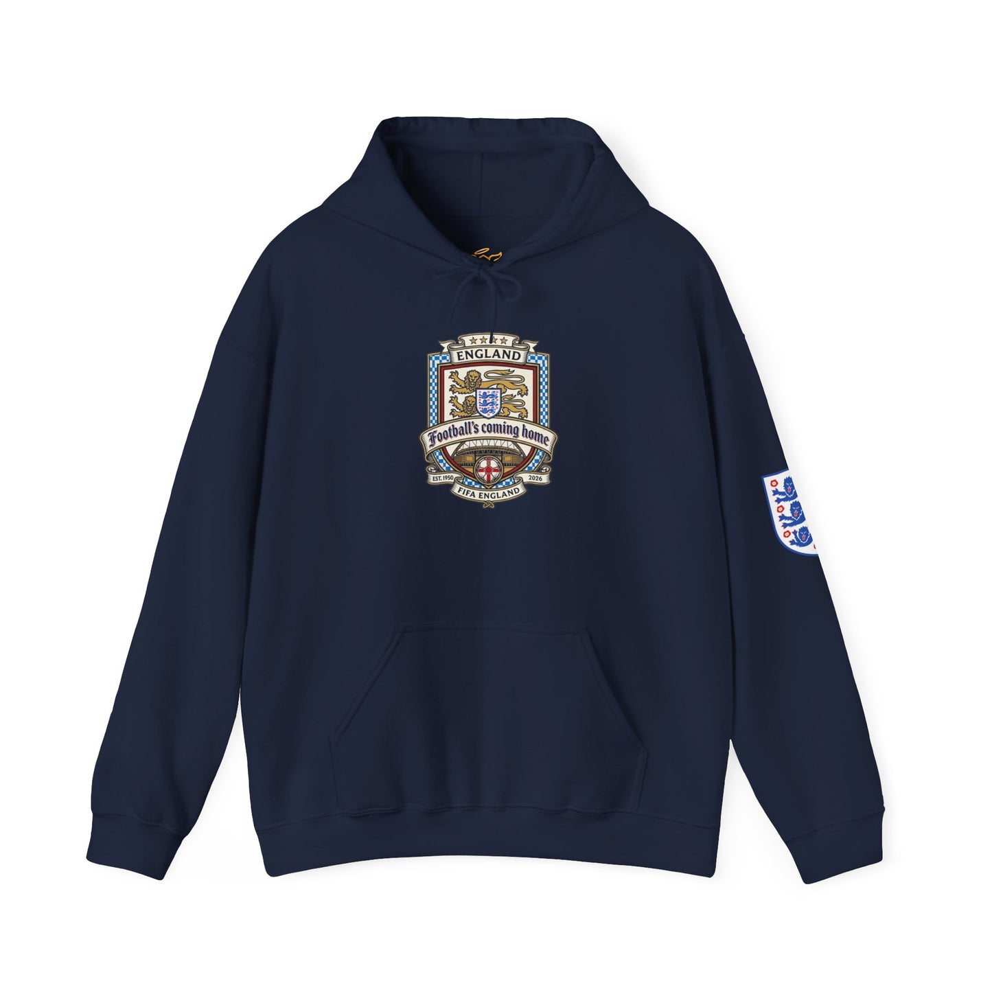England Football Crest Hoodie - "Football's Coming Home" Soccer Fan Pullover