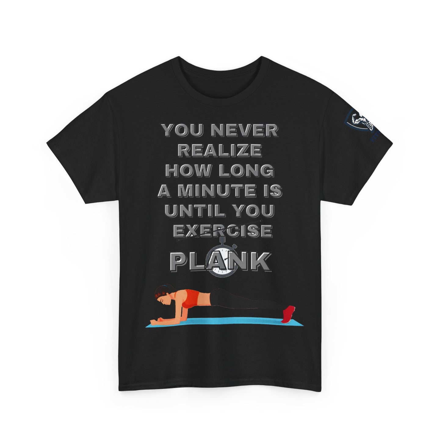 Fitness Quotes on Plank Unisex Heavy Cotton Tee. FQT