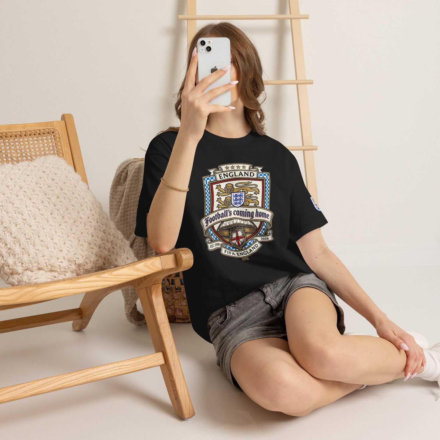 England's Soccer Fan's Crest T-Shirt - "Football's Coming Home"