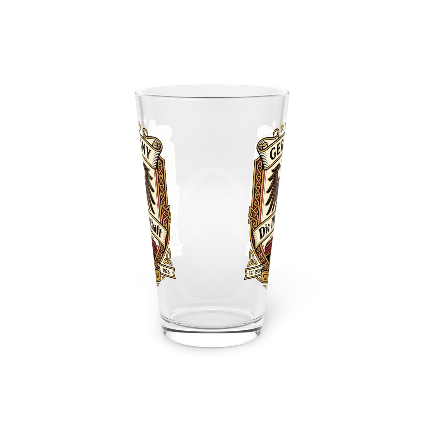 Germany Soccer Crest Pint Glass — Germany Soccer 'Die Mannschaft'  Beer Glass