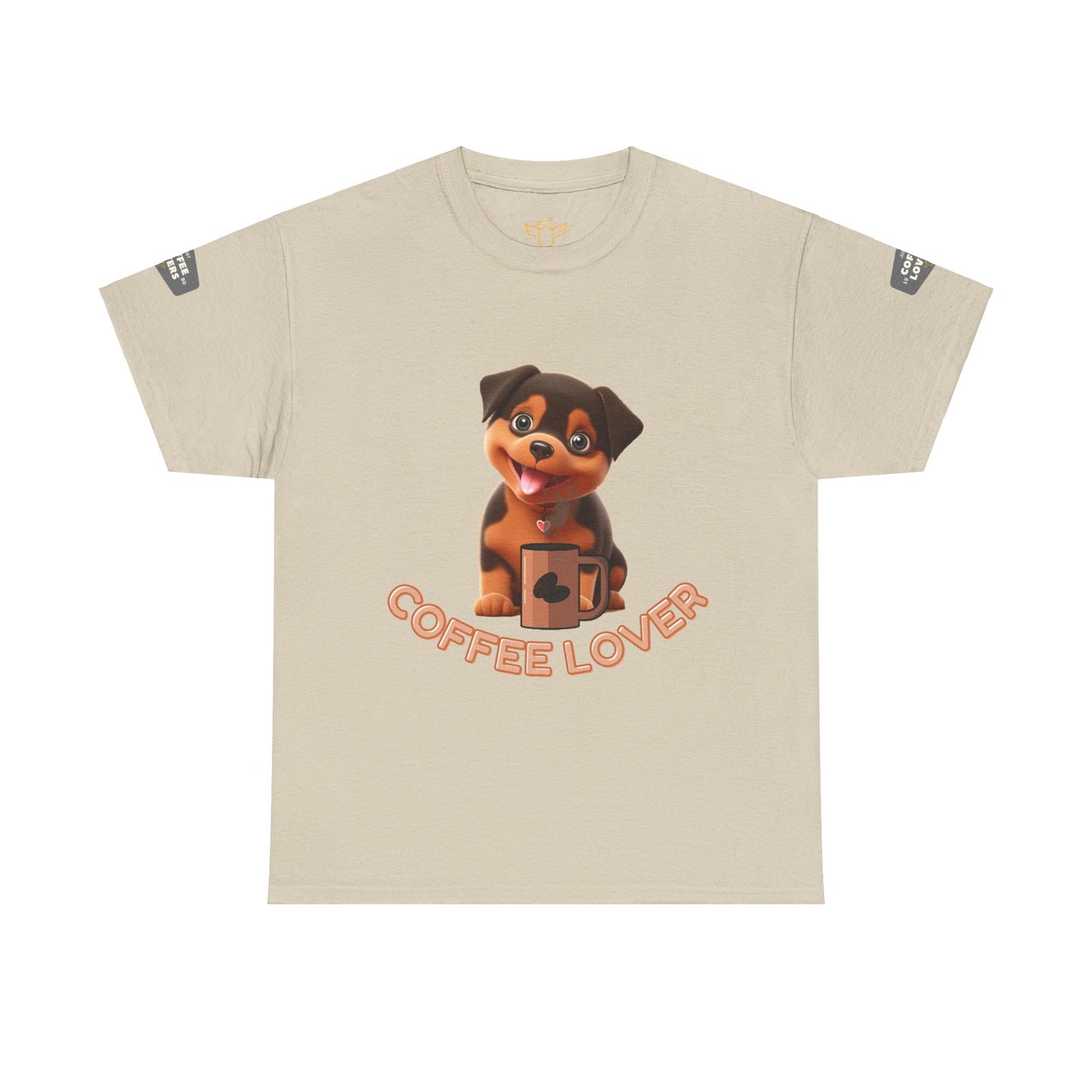 COFFEE LOVERS HEAVY COTTON TEE for Coffee and Dog Lovers.