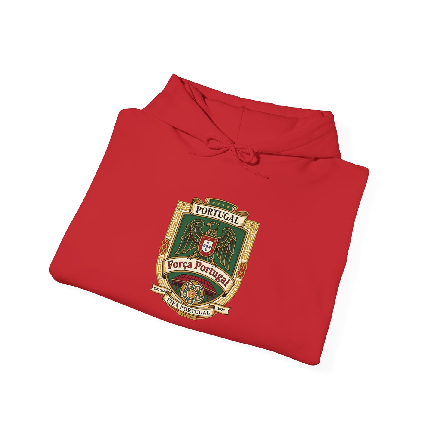 Portugal Soccer Crest Hoodie — Classic Portuguese Pride Pullover