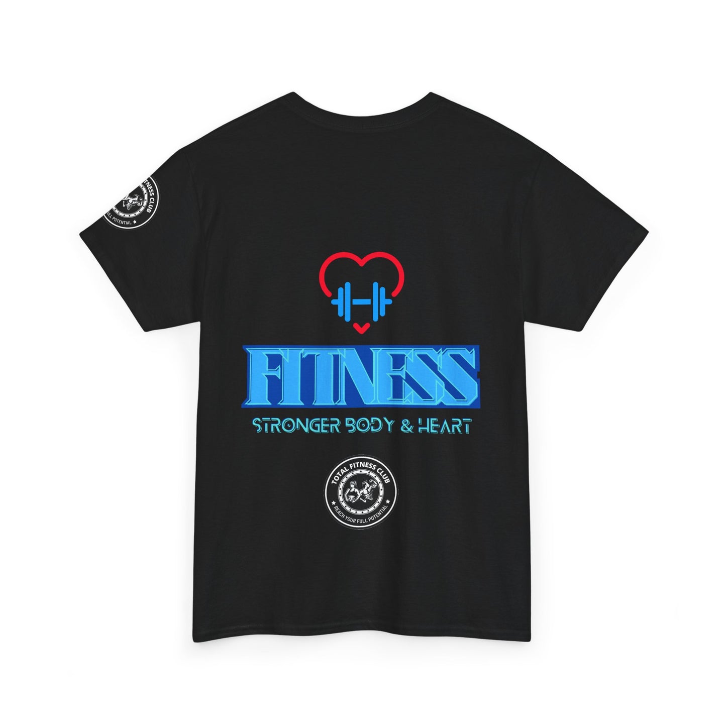 Fitness Quotes Cotton T-shirt (9) - 'Fitness for a Stronger body and heart'. FQT