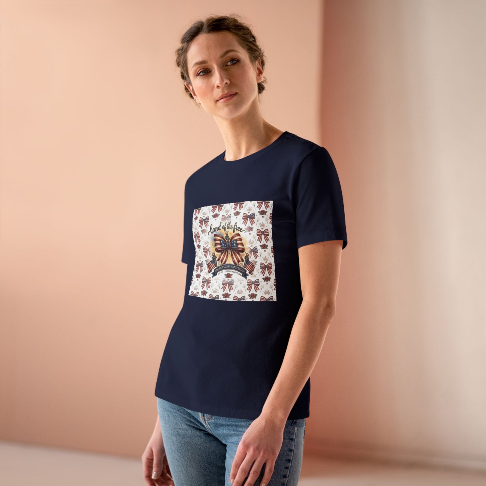 USA 250th Anniversary Patriotic Bow Women's Tee - Trending Novelties & Gifts
